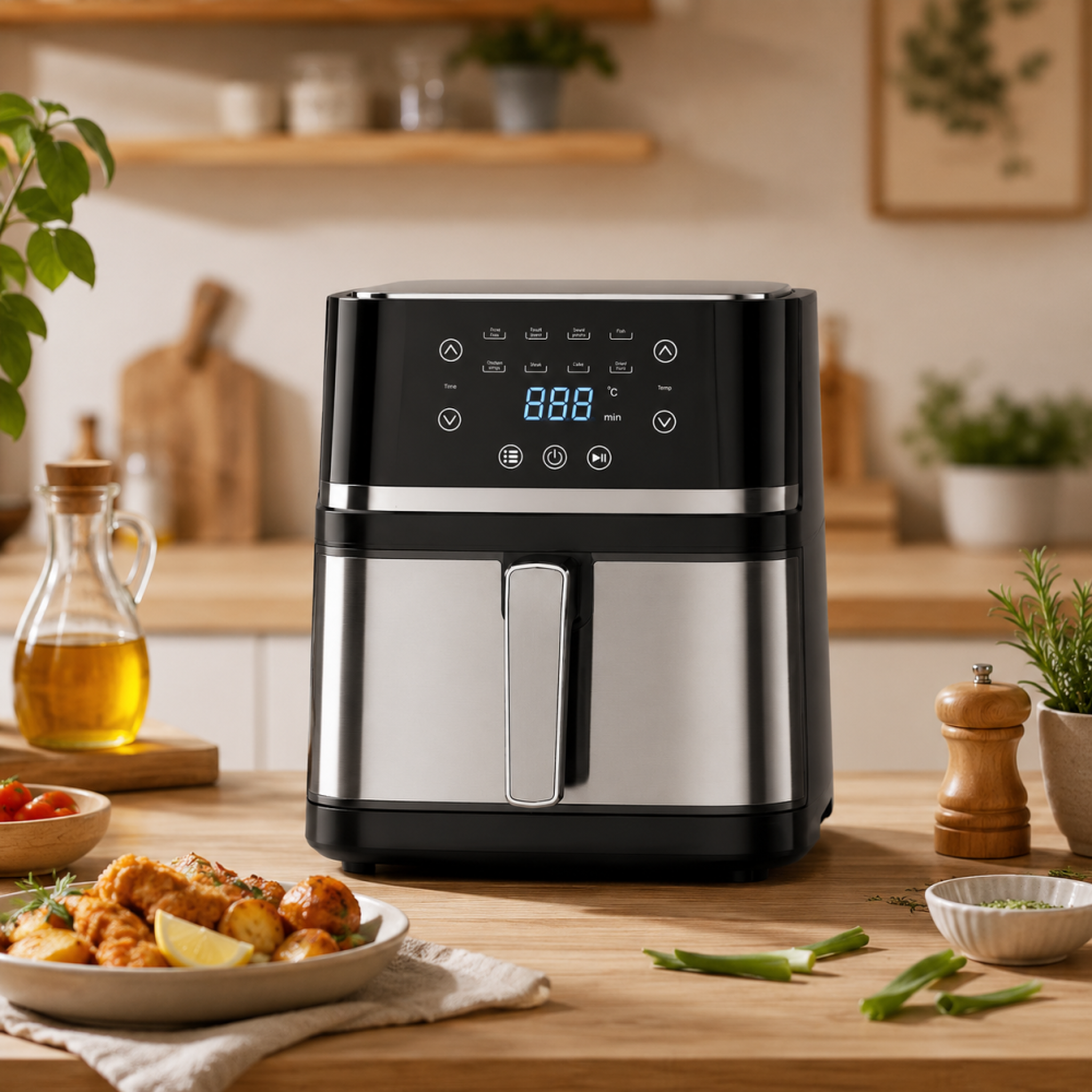 Voir la diapositive 3 : LVTETIA Air Fryer BW-8011D, friteuse sans huile capacité 6,5L, porte design métal, 1350W, fonction vapeur