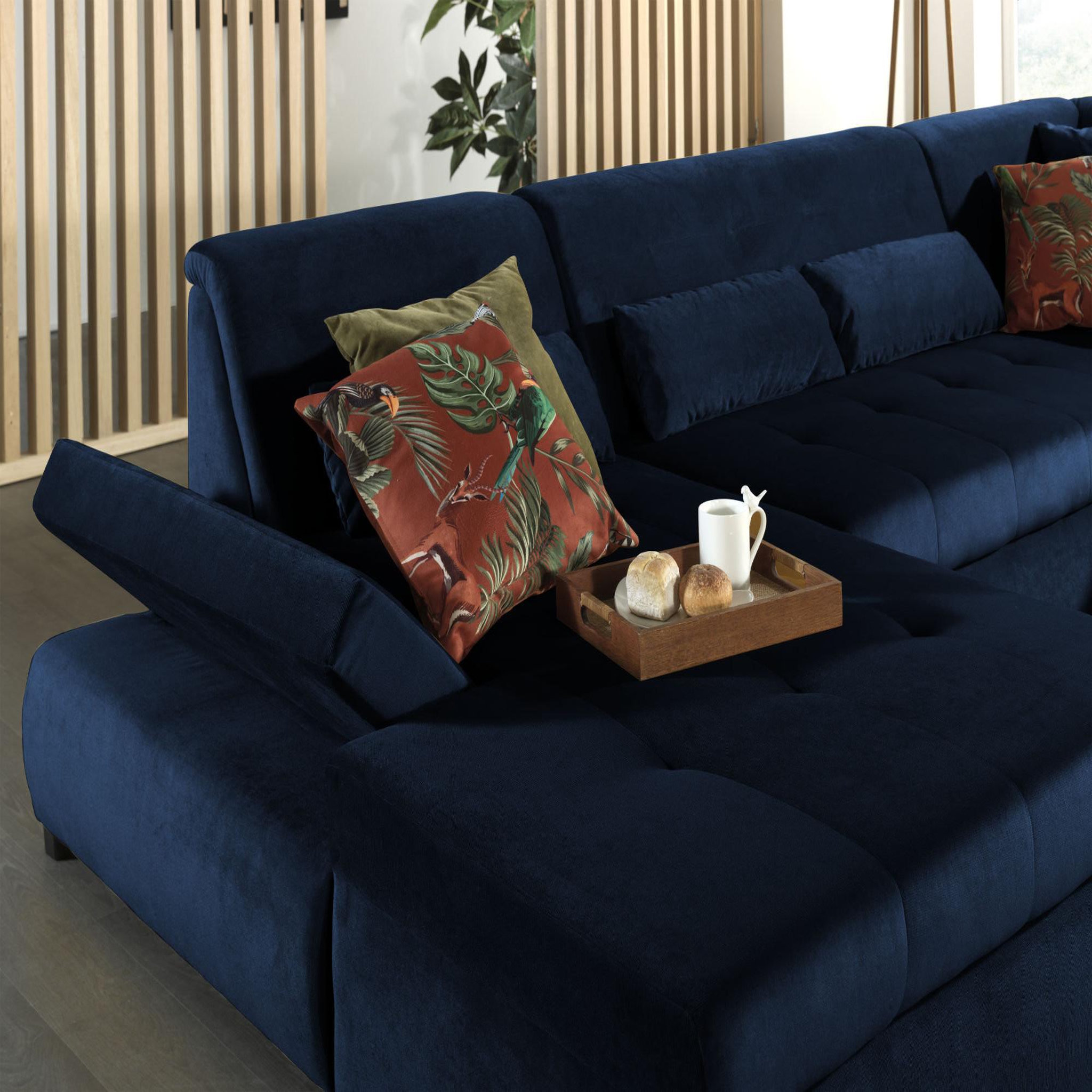 Voir la diapositive 2 : LISA DESIGN Vermont - canapé panoramique d'angle droit - 7 places - xxl - en velours