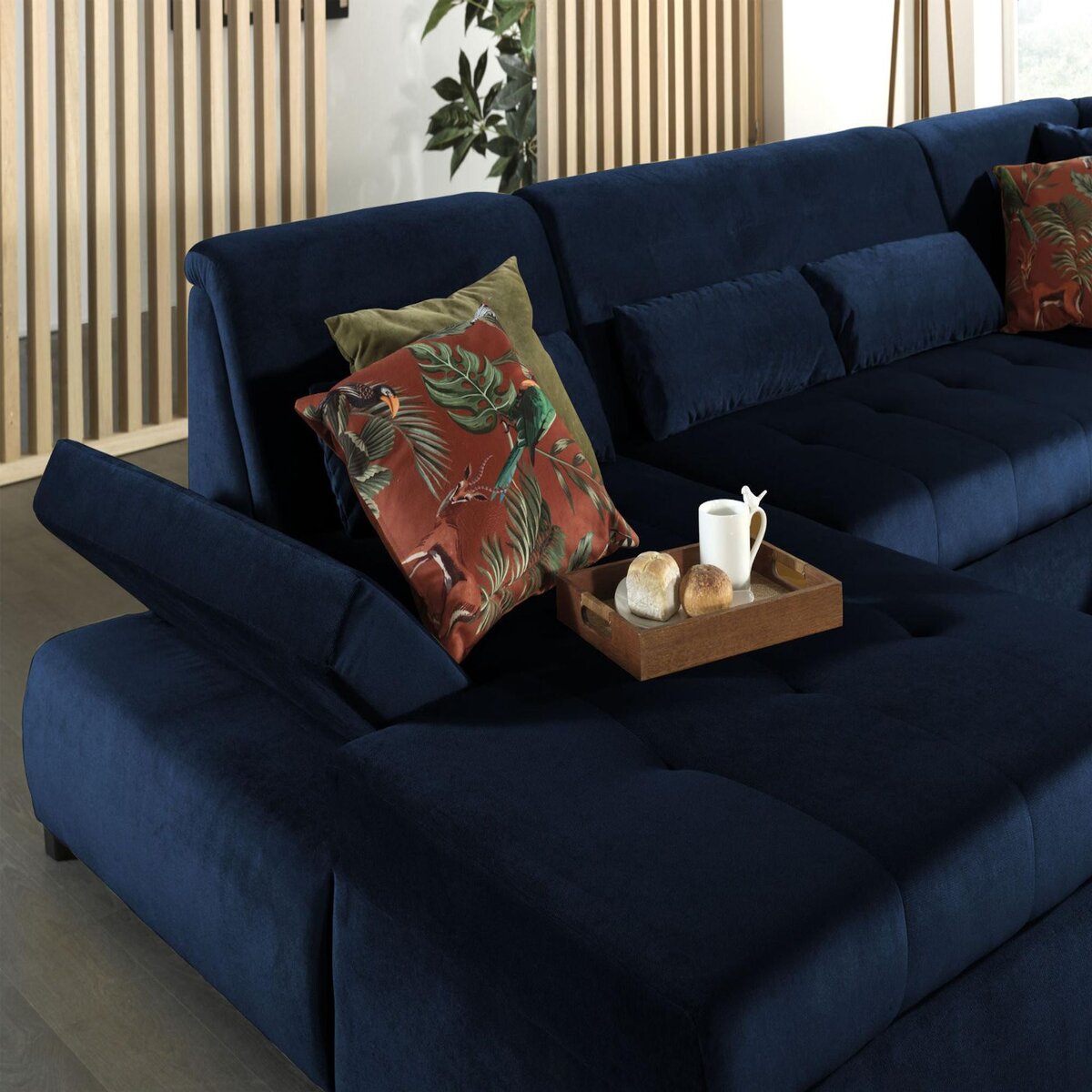 LISA DESIGN Vermont - canapé panoramique d'angle droit - 7 places - xxl - en velours