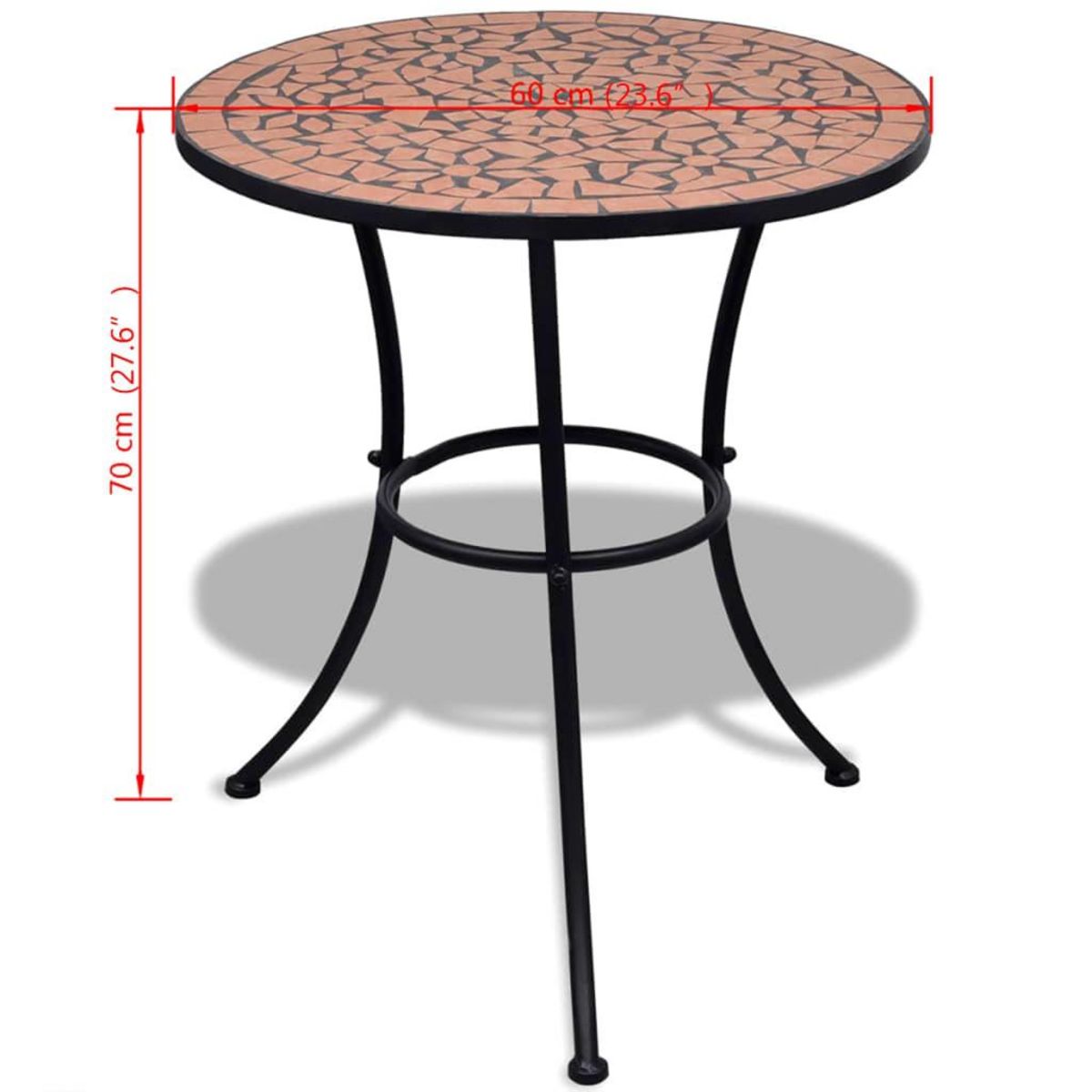 VIDAXL Table de bistro Terre cuite 60 cm Mosaïque