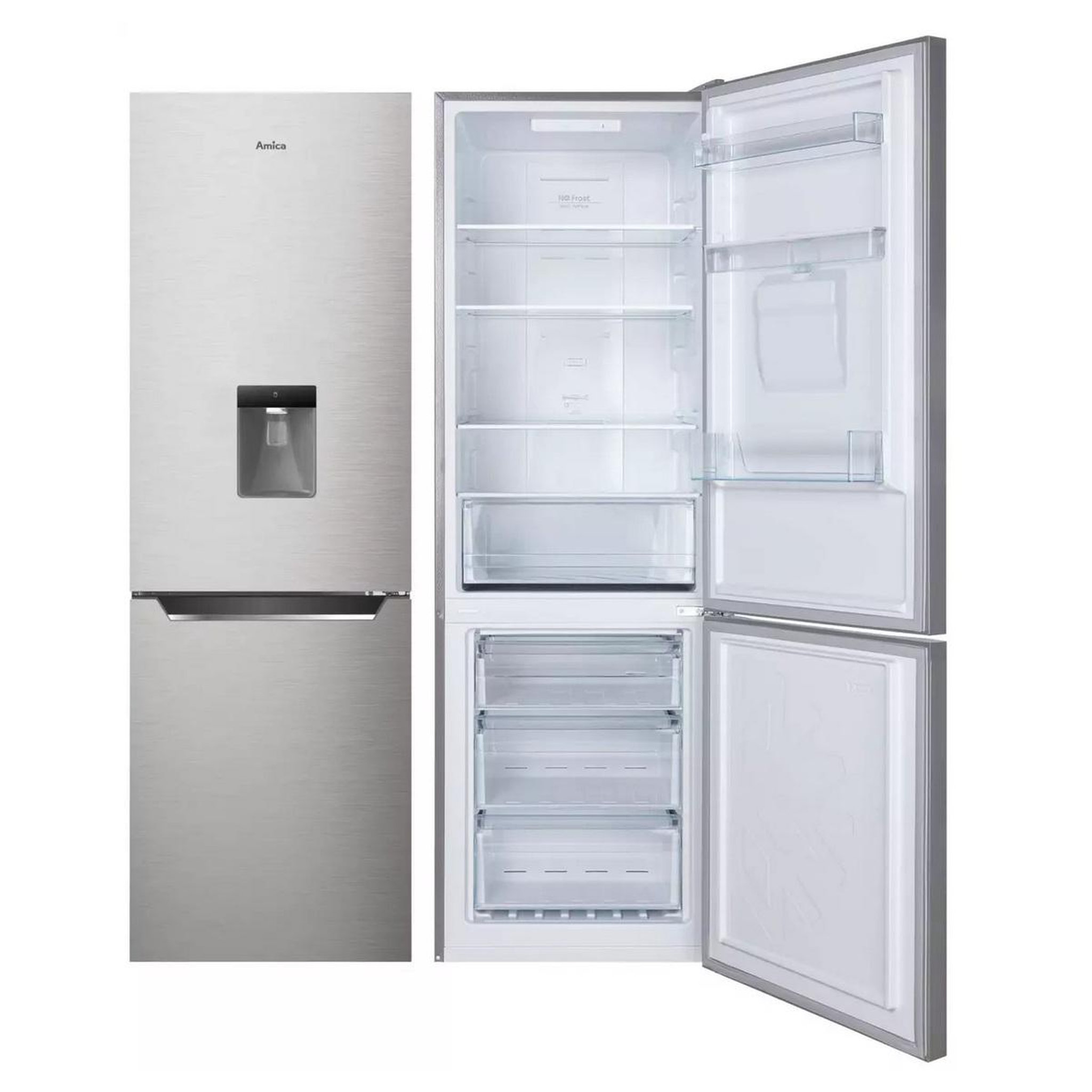 Voir la diapositive 4 : Amica Réfrigérateur combiné 185.5cm 322l inox - afn8322dx