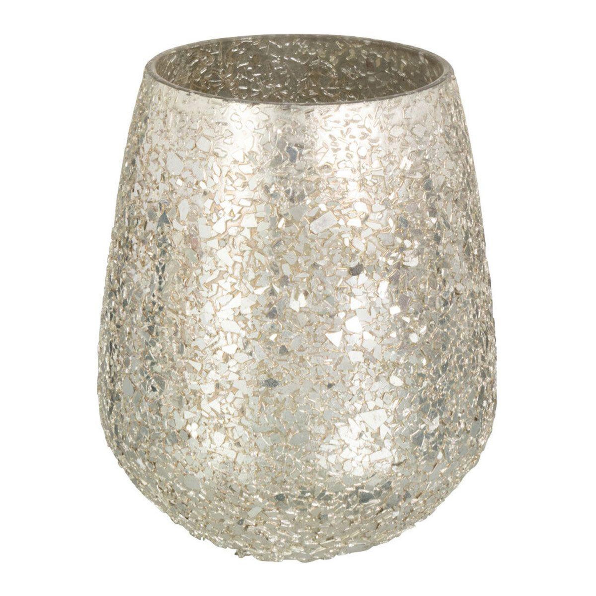 J-LINE Photophore Éclat de Verre  Tom  12cm Or