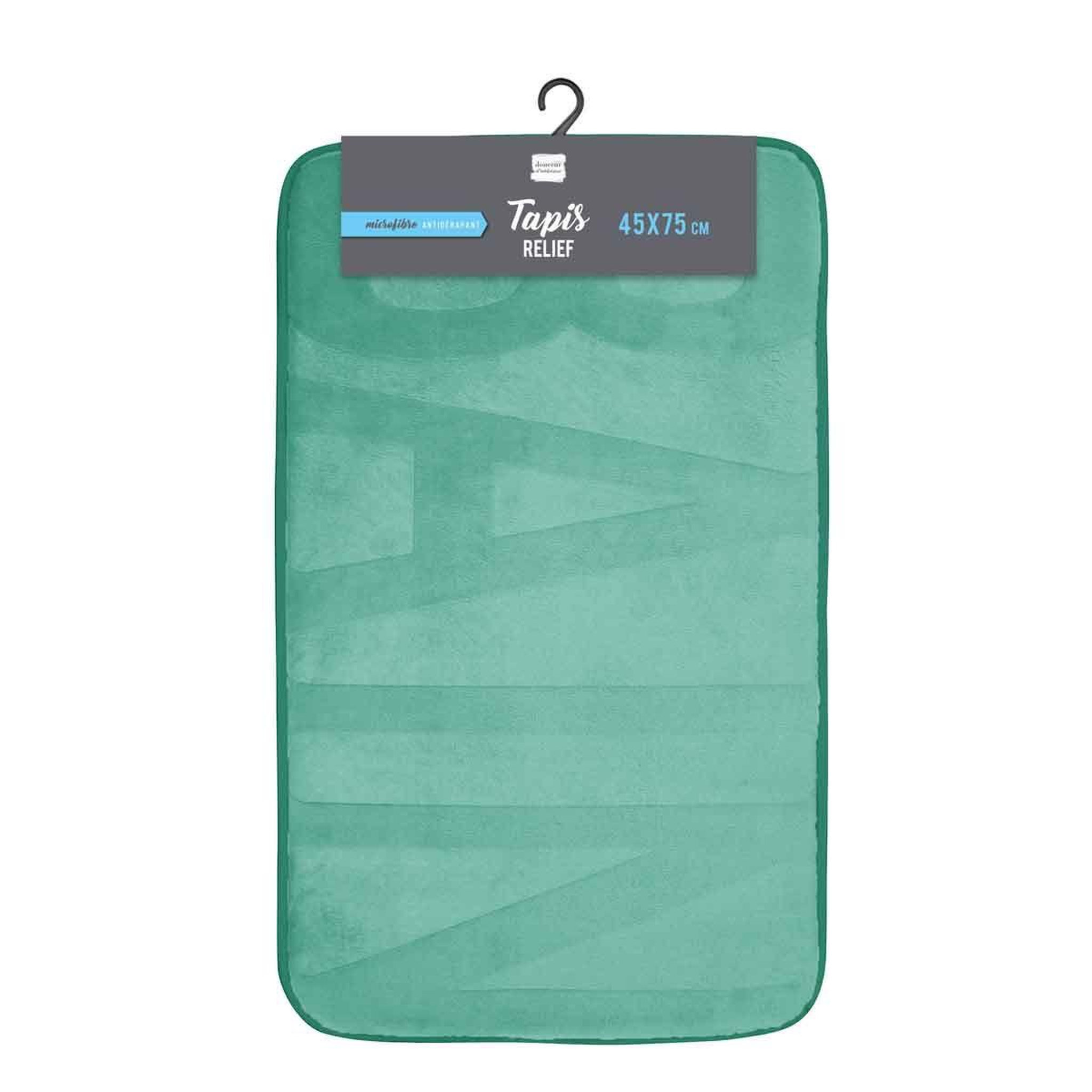 Voir la diapositive 3 : Douceur d'Intérieur Tapis de bain microfibre  relief  45x75cm tilleul