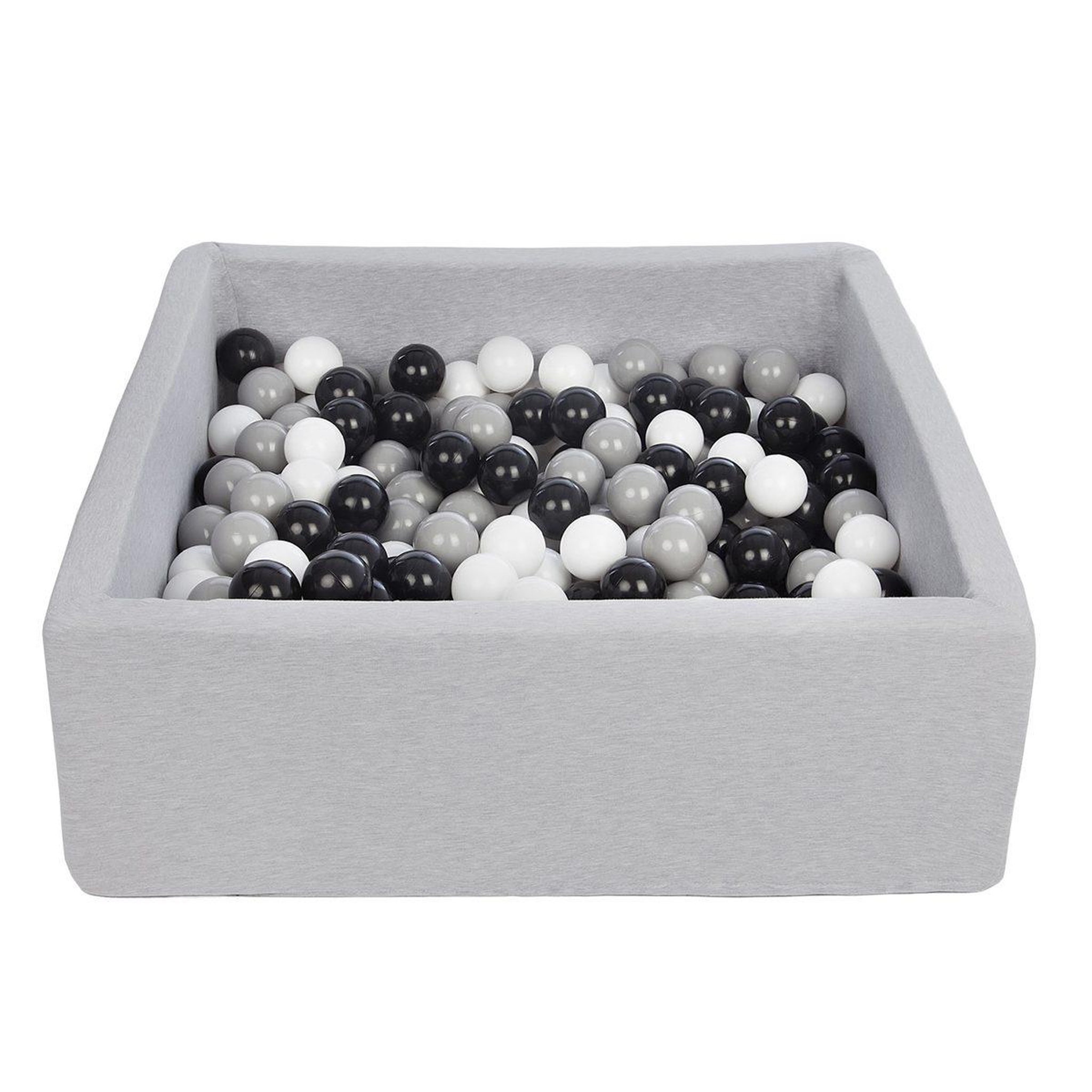 VELINDA Piscine à balles pour enfant, 90x90 cm, aire de jeu + 300 balles noir,blanc,gris