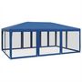 Voir la diapositive 5 : VIDAXL Tente de fete avec 10 parois laterales en maille bleu 6x4m PEHD