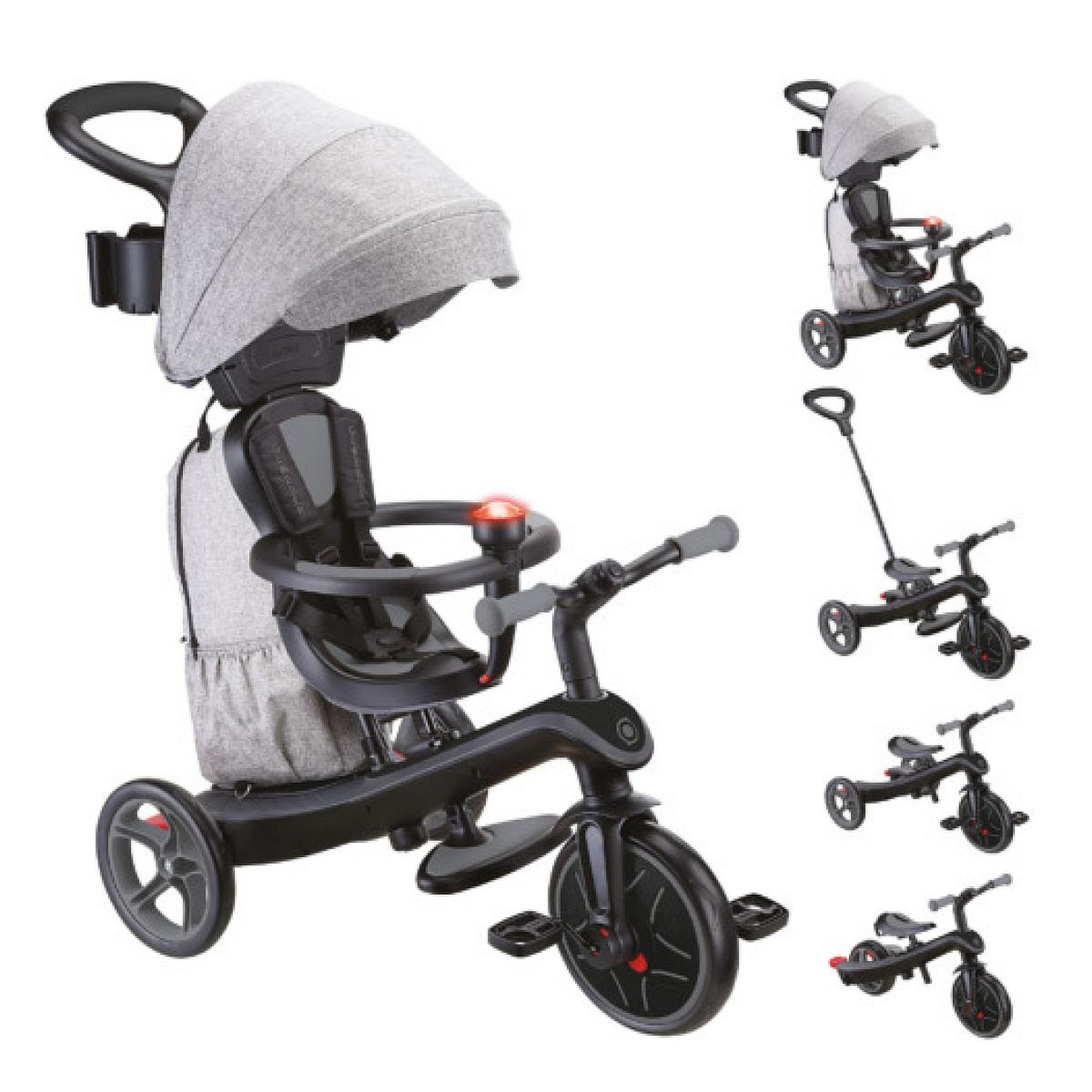 Voir la diapositive 2 : Globber Trike Explorer 4 En 1 Deluxe Play V2 noir-gris