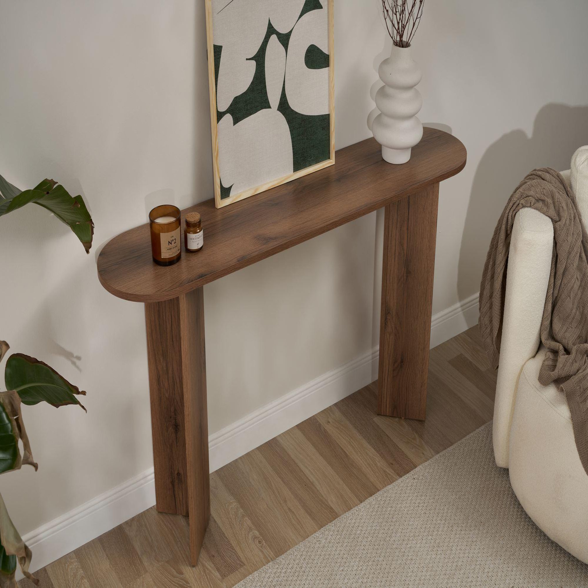 Voir la diapositive 4 : Habitat et Jardin Console en bois  sira  - 150 x 35 x 75 cm - noyer