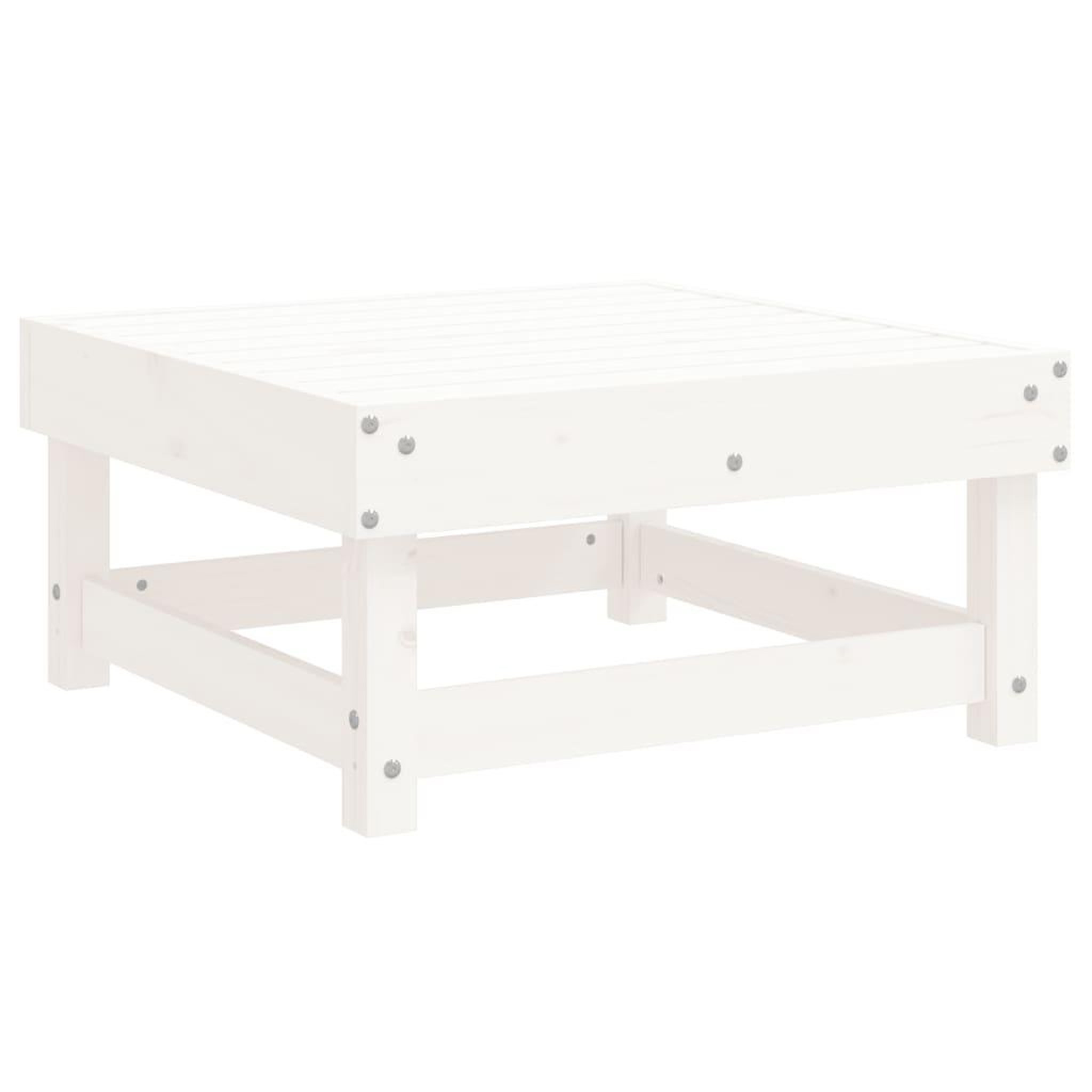 Voir la diapositive 5 : VIDAXL Salon de jardin 7 pcs Blanc Bois de pin massif