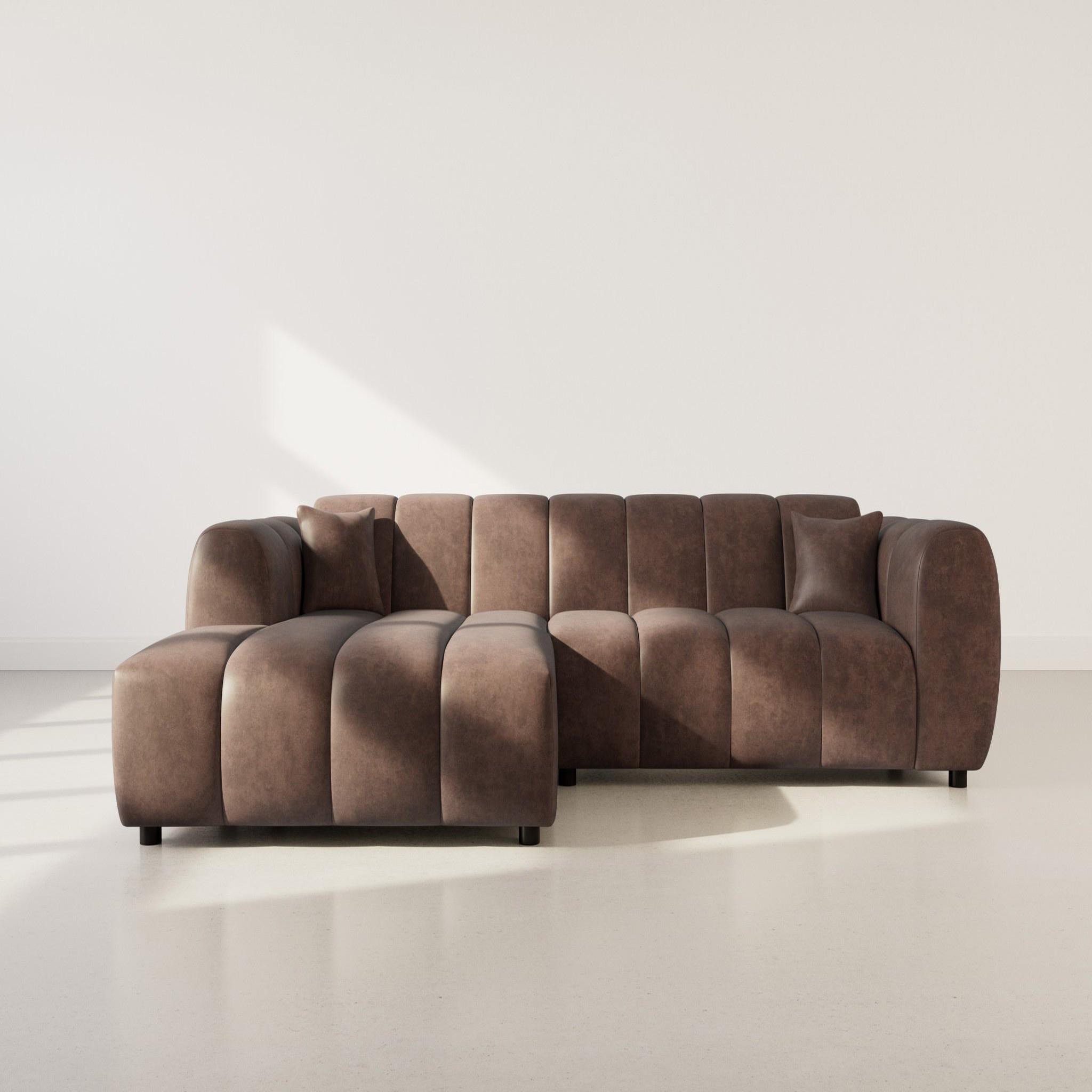 Voir la diapositive 2 : BEST MOBILIER Curtis - canapé d'angle gauche 4 places en simili