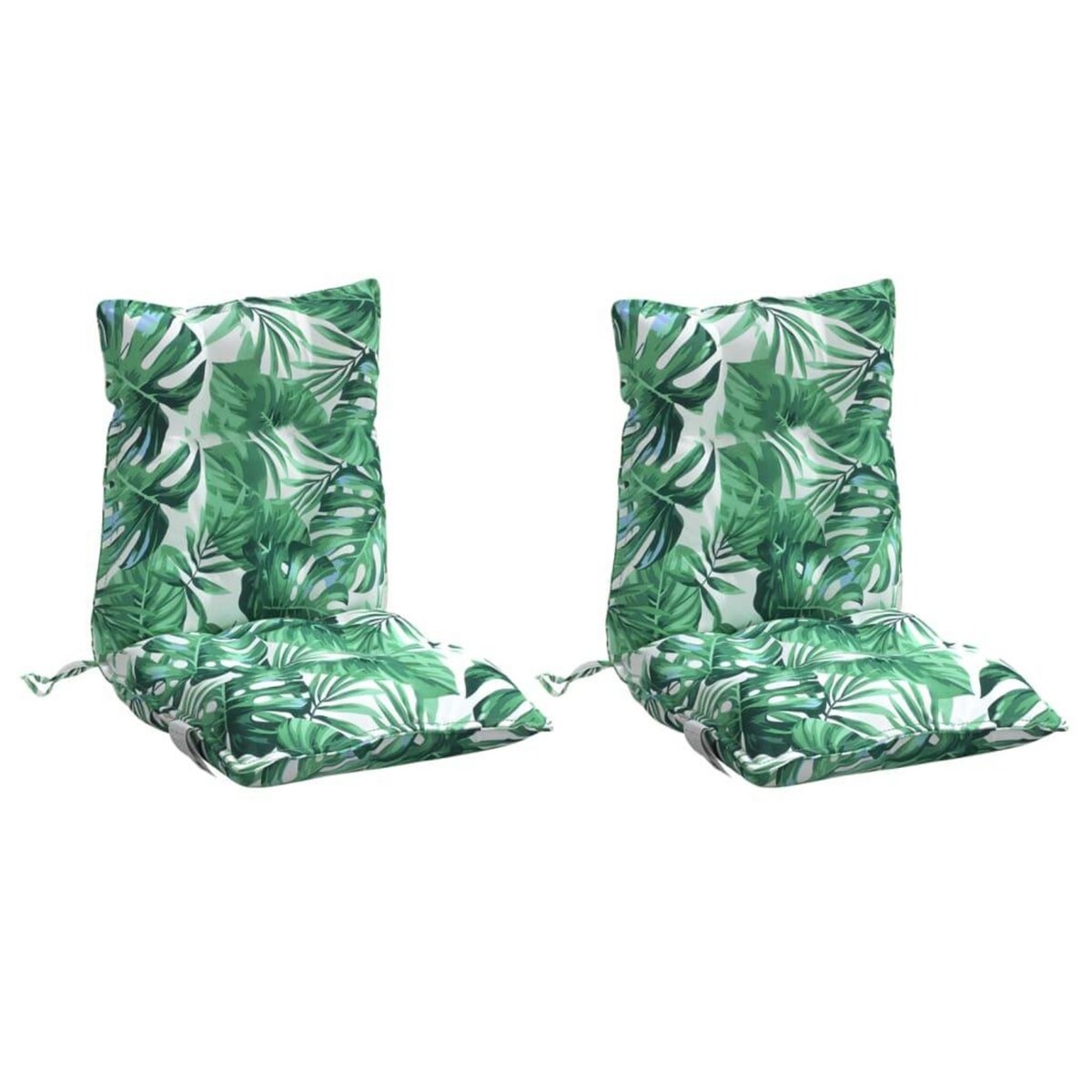 VIDAXL Coussins de chaise a dossier bas lot de 2 modele de feuille