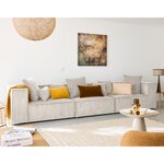 LISA DESIGN Colombine - canapé modulable droit - 3 places - en velours côtelé. Coloris disponibles : Orange, Vert, Noir, Gris, Bleu, Beige