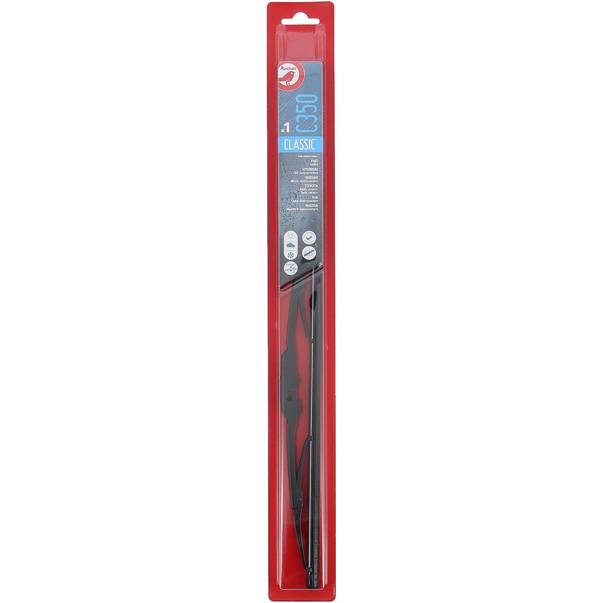 Voir la diapositive 2 : AUCHAN Balai d'essuie-glace C350 35cm pour FIAT HYUNDAI NISSAN TOYOTA KIA MAZDA