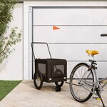 VIDAXL Remorque de velo pour animaux de compagnie noir