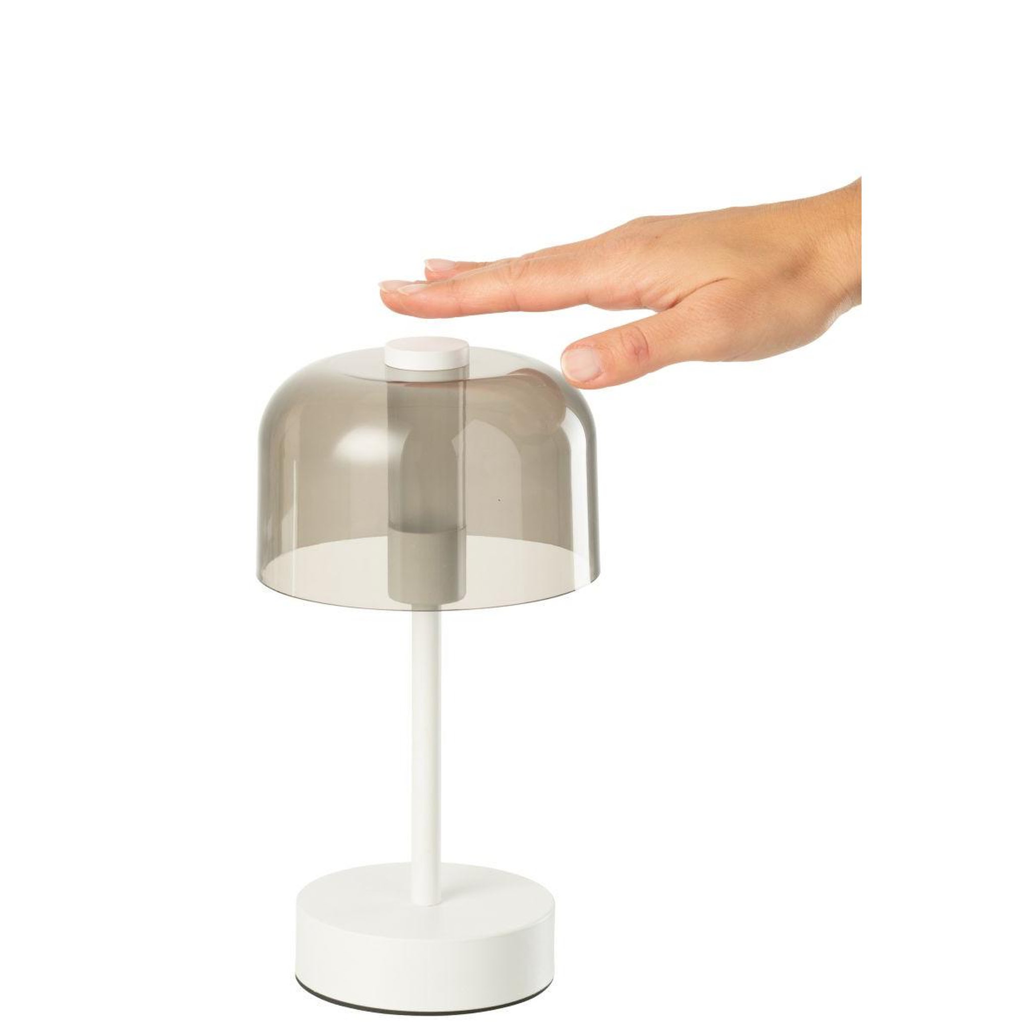 Voir la diapositive 4 : J-LINE Lampe à poser tactile à led  woa  24cm blanc