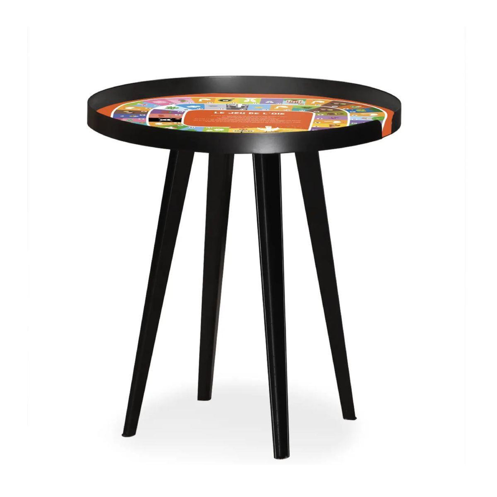 Voir la diapositive 6 : Paris Prix Table d'Appoint à Rebord 3 Covers  Kid  45cm Noir