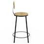 Voir la diapositive 4 : ID MARKET Lot de 4 tabourets de bar DETROIT assise ronde avec dossier design industriel