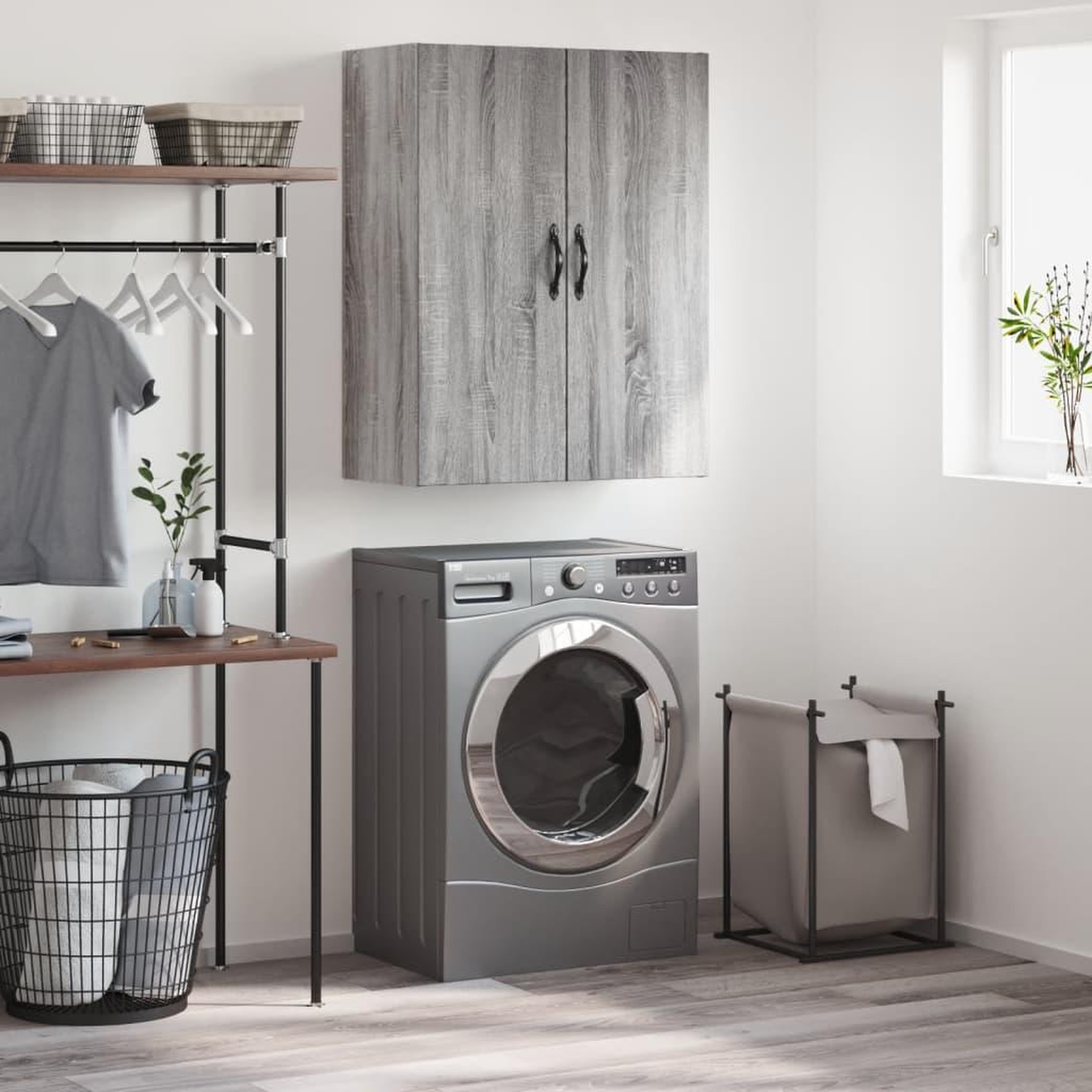 VIDAXL Armoire murale sonoma gris 69,5x34x90 cm bois d'ingenierie