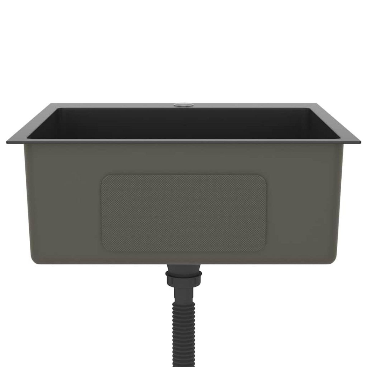 VIDAXL Evier de cuisine fait main Noir Acier inoxydable