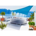 JARDILINE Voile d'ombrage triangulaire 3m60 avec brumisateur 6 buses bleu