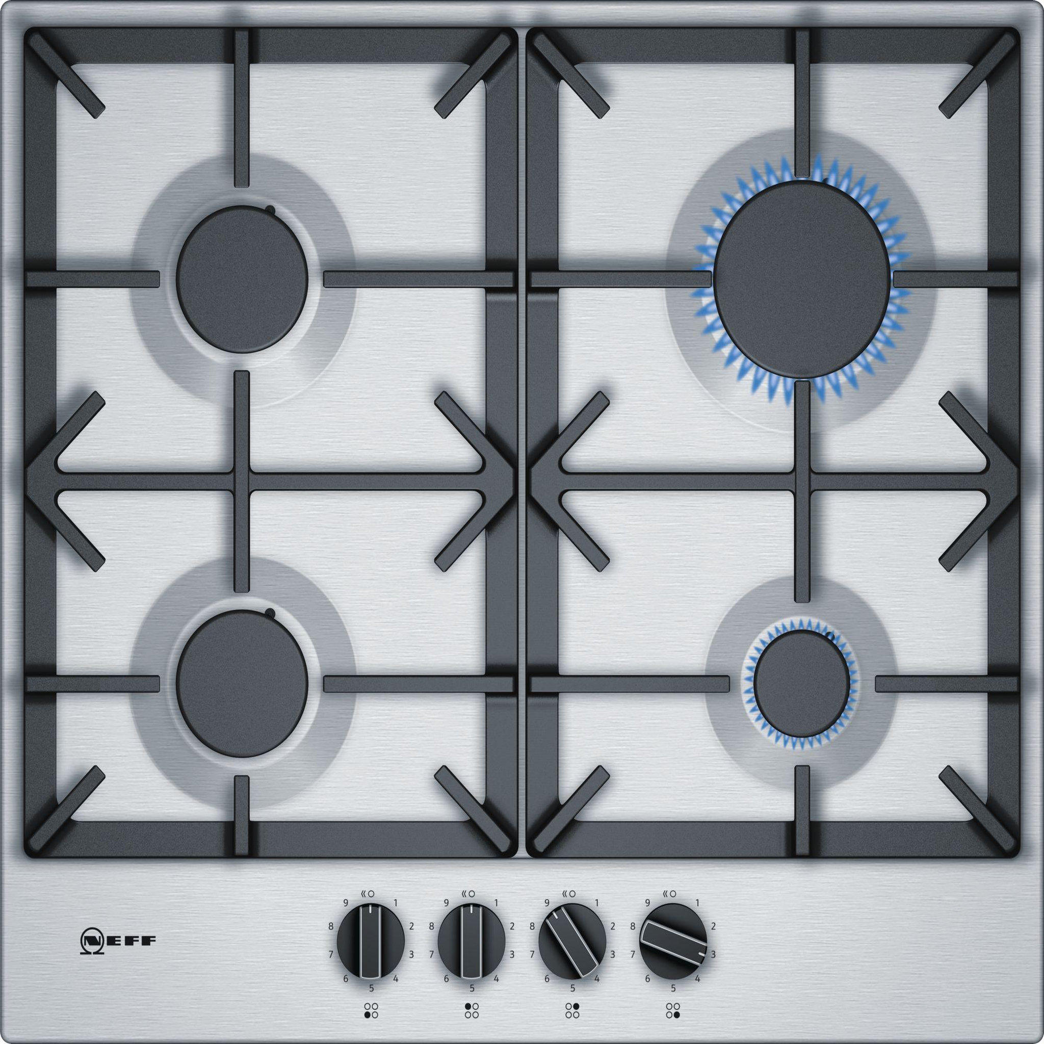 Voir la diapositive 1 : Neff Table inox gaz 60cm 4 feux - T26DS49N0