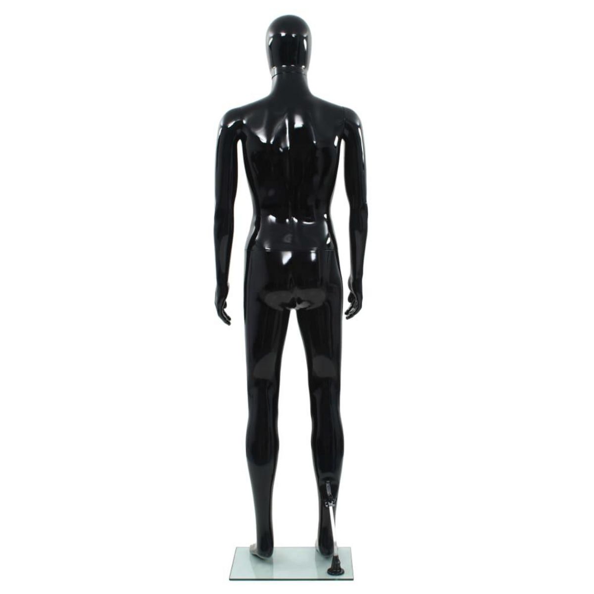 VIDAXL Mannequin homme corps complet base verre Noir brillant 185 cm