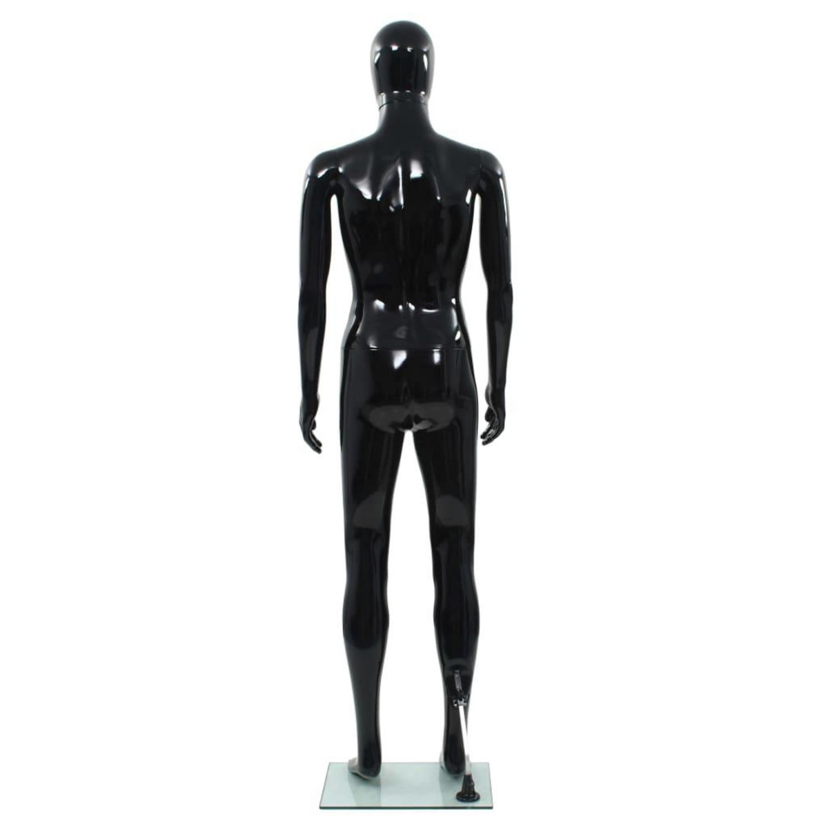 VIDAXL Mannequin homme corps complet base verre Noir brillant 185 cm