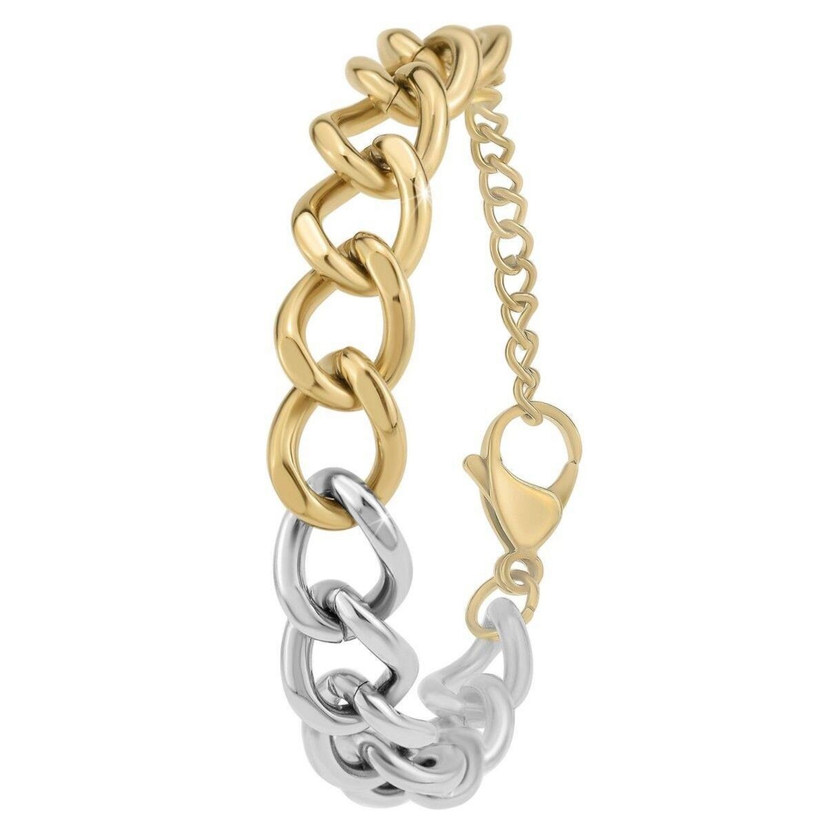 SC CRYSTAL Bracelet bicolore par SC Crystal orné de Cristaux scintillants