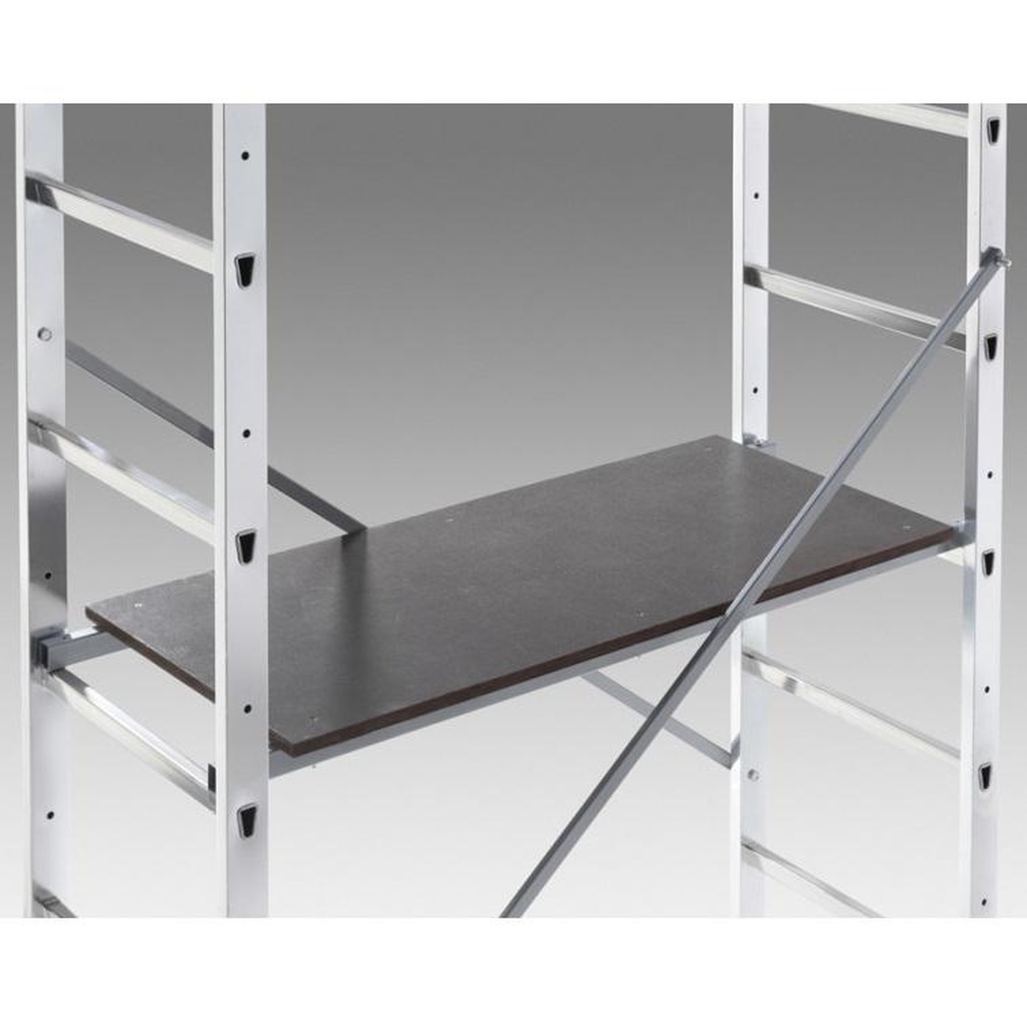 Voir la diapositive 5 : HAILO Echafaudage roulant d'escalier 3m en aluminium - HOBBYSTEP H3