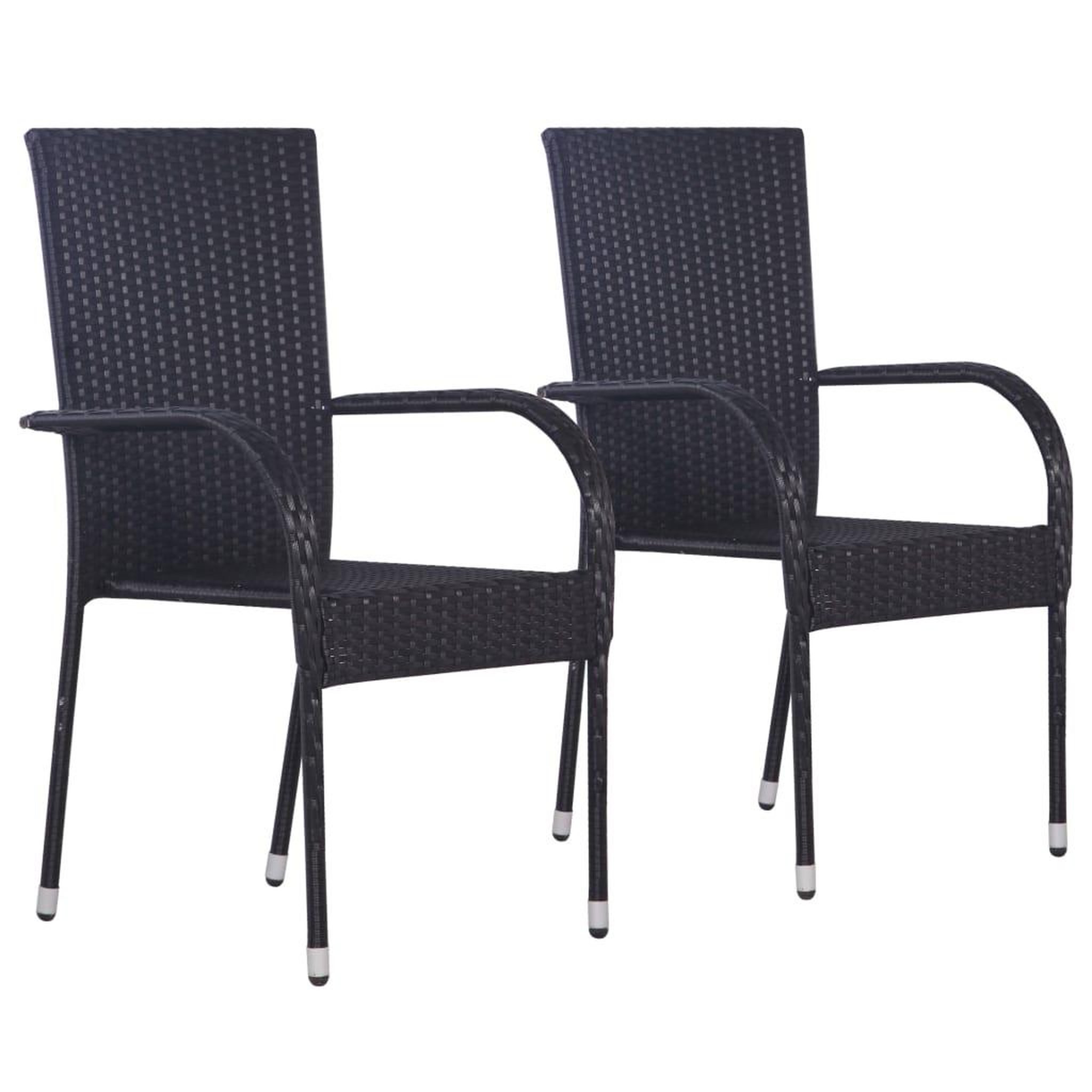 Voir la diapositive 2 : VIDAXL Ensemble a manger de jardin 3pcs Resine tressee Noir