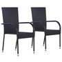 Voir la diapositive 2 : VIDAXL Ensemble a manger de jardin 3pcs Resine tressee Noir
