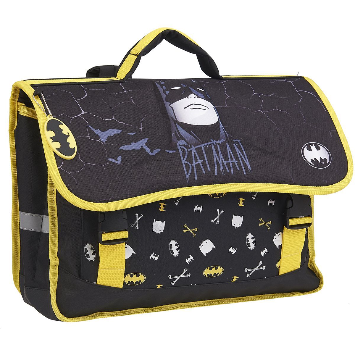 DC COMIC'S Cartable 41 cm CM1/CM2 noir et jaune Batman
