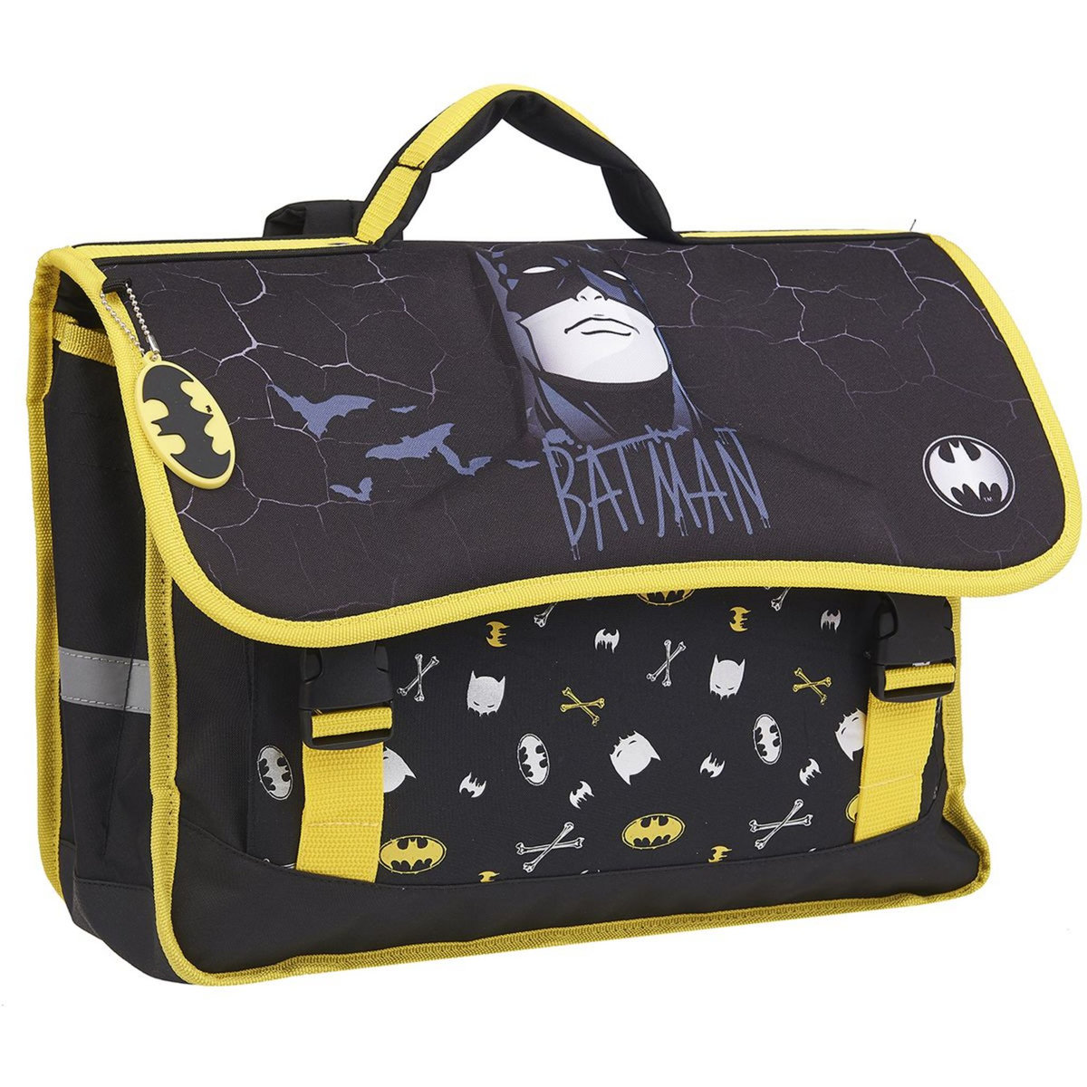 DC COMIC'S Cartable 41 cm CM1/CM2 noir et jaune Batman