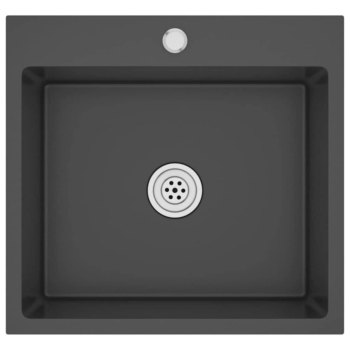 VIDAXL Evier de cuisine fait main Noir Acier inoxydable