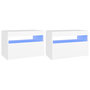 Voir la diapositive 2 : VIDAXL Tables de chevet avec lumieres LED 2 pcs blanc 60x35x40 cm