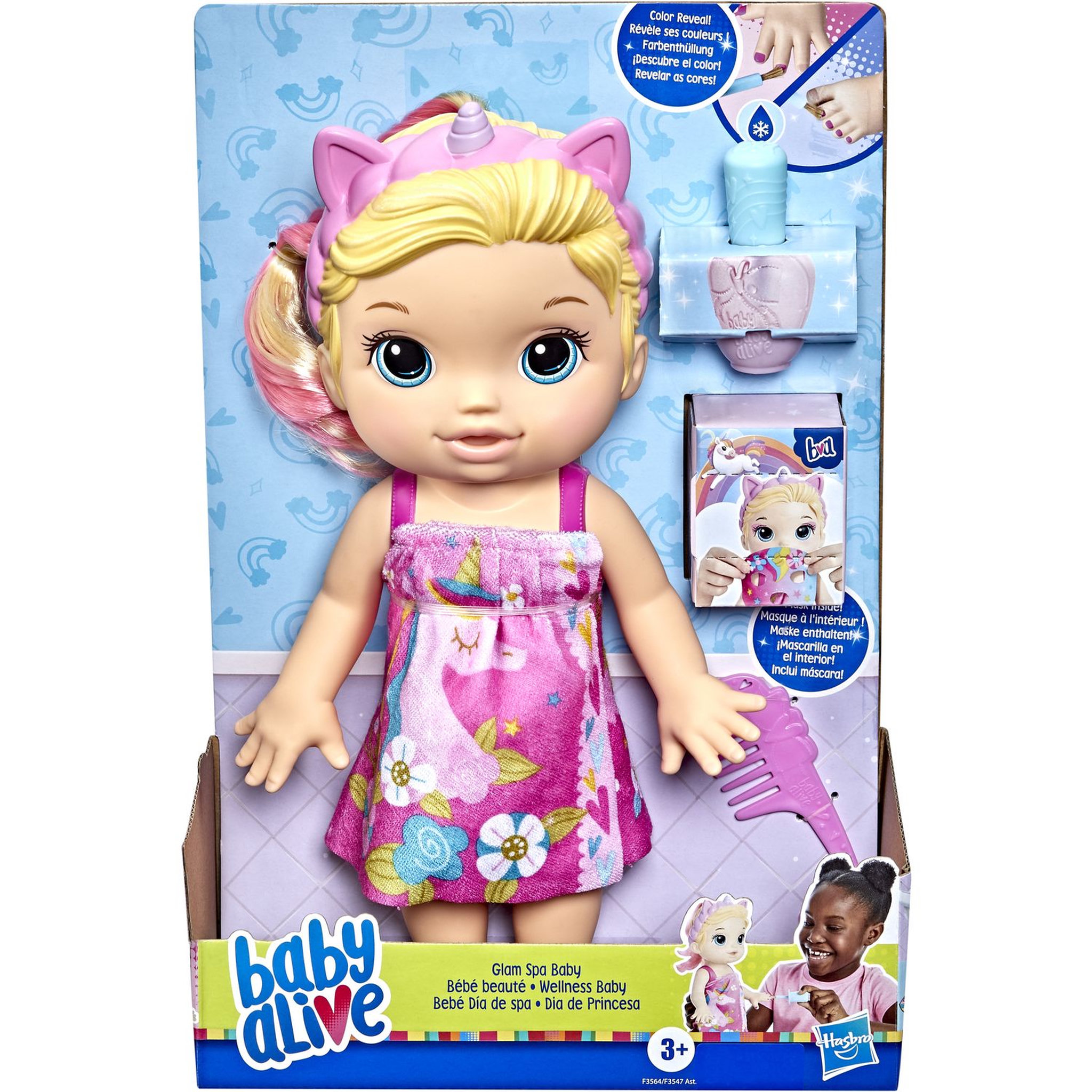 Voir la diapositive 3 : HASBRO Bébé Alive cheveux blond Licorne 