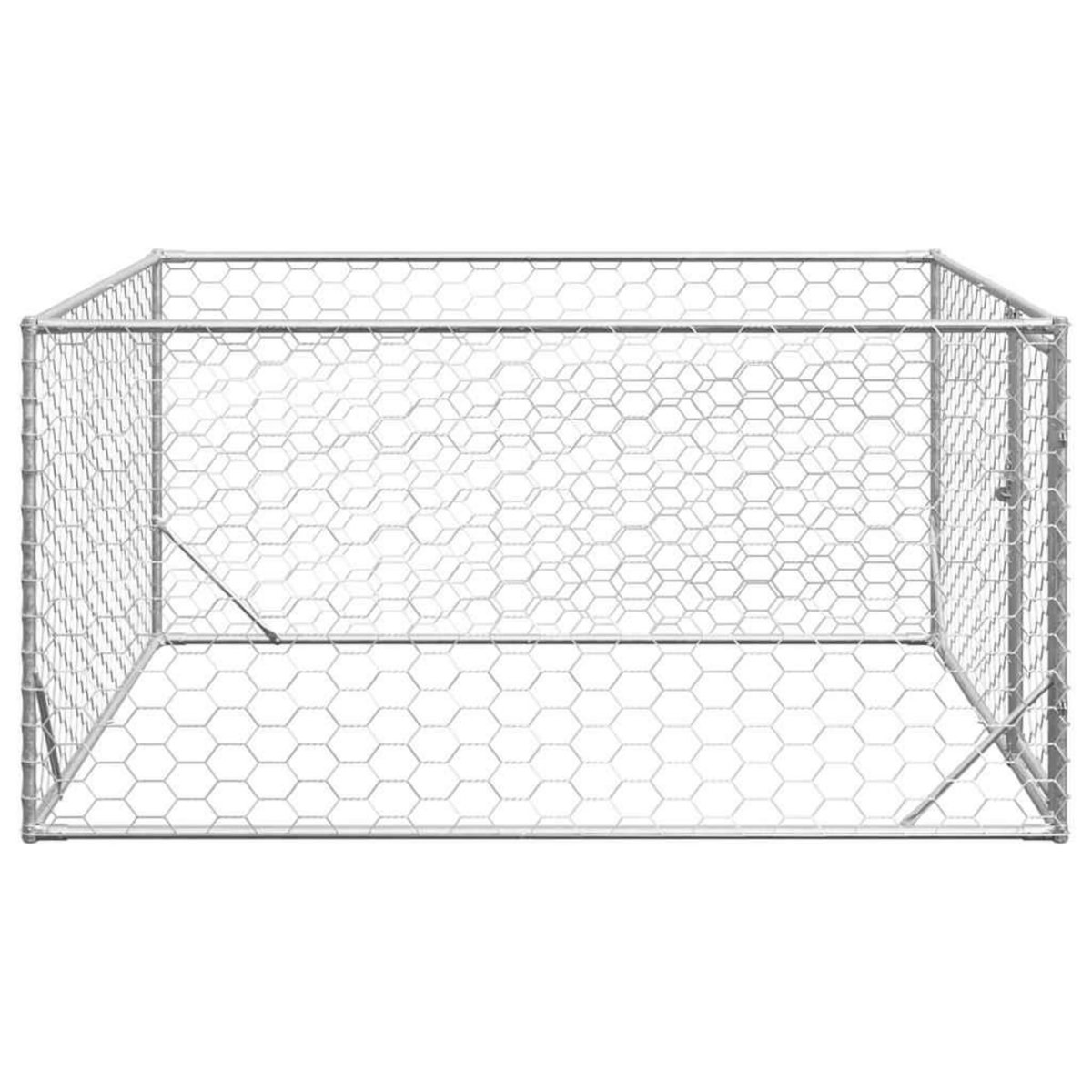 VIDAXL Chenil d'exterieur pour chiens porte 2x2x1 m acier galvanise