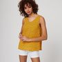 Voir la diapositive 1 : IN EXTENSO Top jaune motifs léopards femme