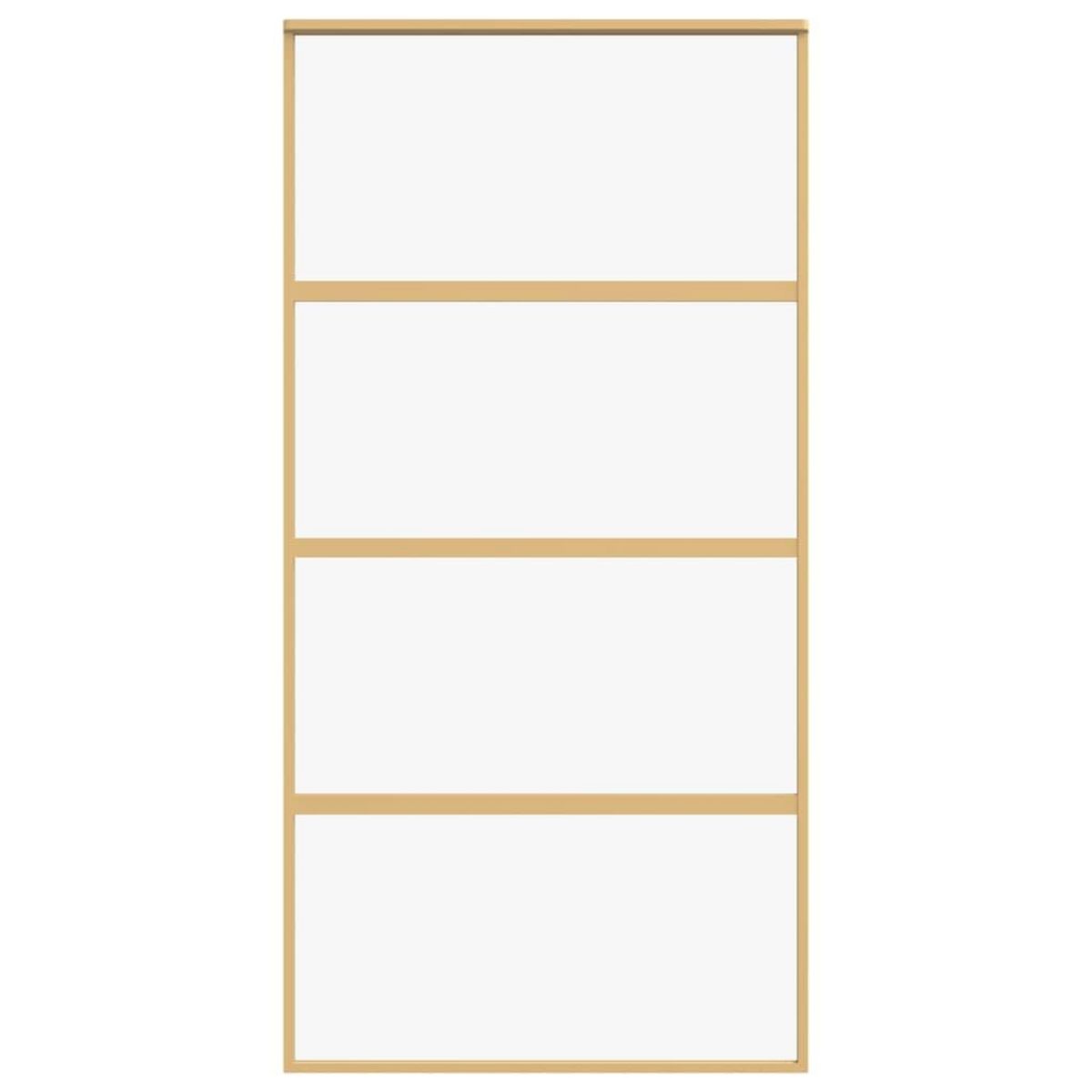 VIDAXL Porte coulissante dore 102,5x205cm verre ESG clair et aluminium