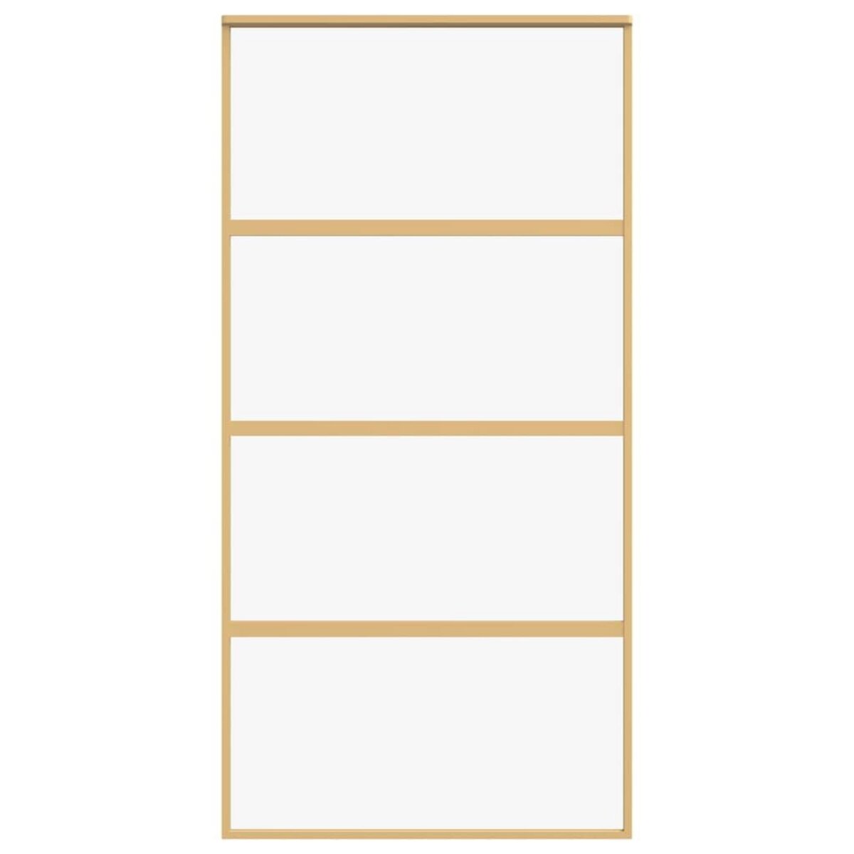 VIDAXL Porte coulissante dore 102,5x205cm verre ESG clair et aluminium