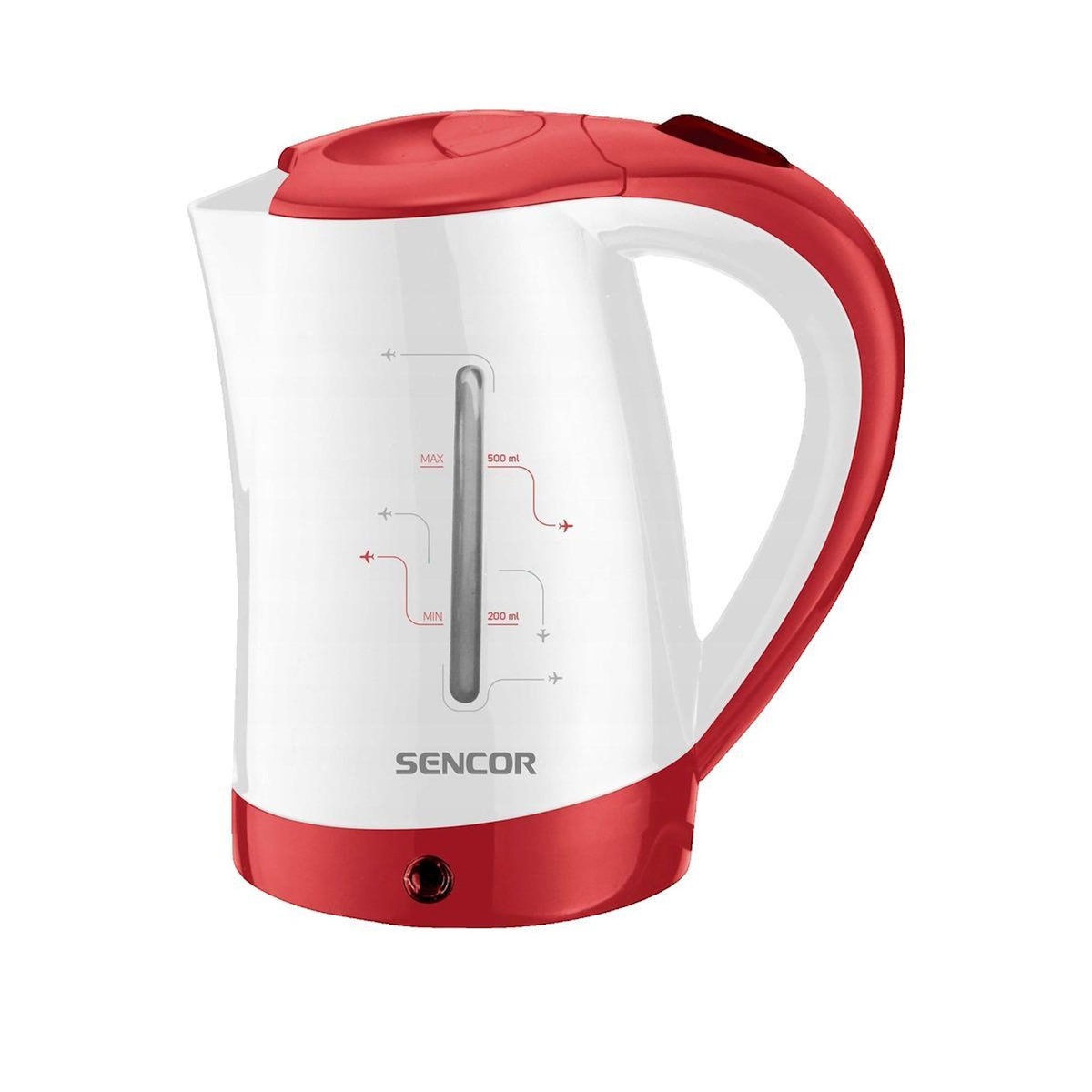 SENCO Bouilloire électrique Sencor Smart Travel Kettle 0,5 L Rouge et blanc