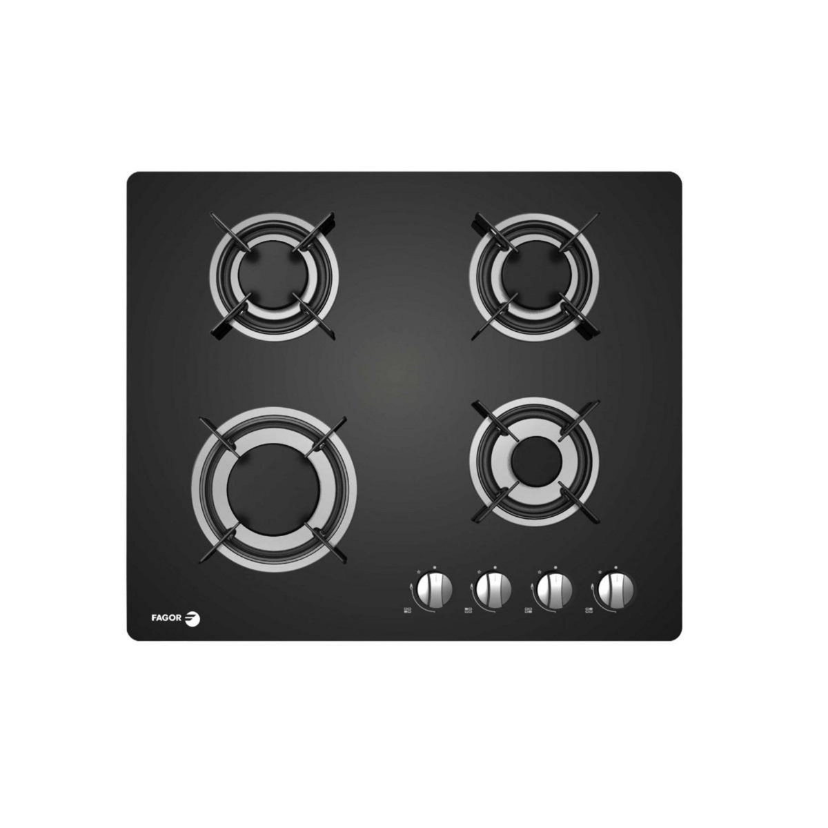 Fagor Table de cuisson gaz 60cm 4feux 7500w noir - FAG3640N