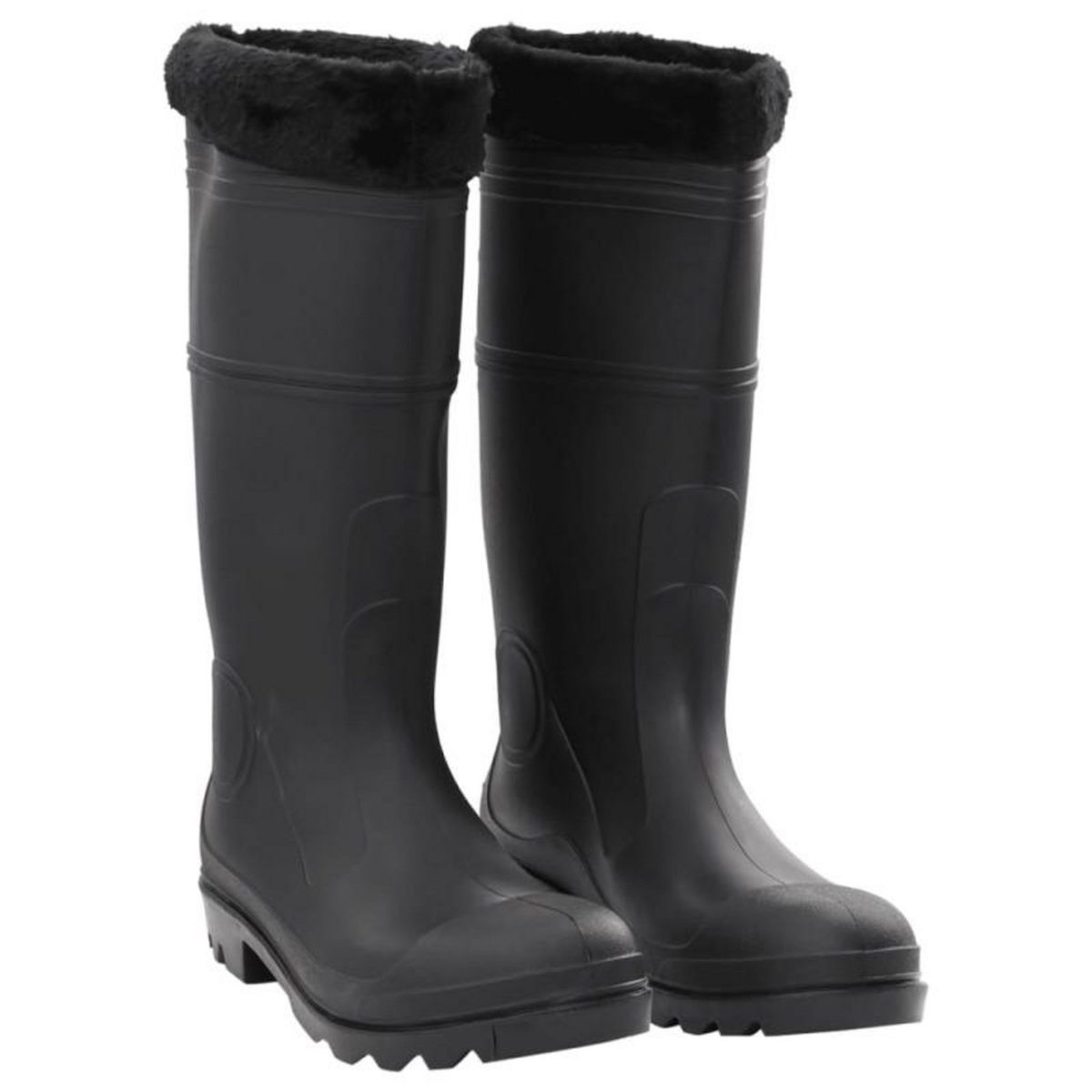 VIDAXL Bottes de pluie avec chaussettes amovibles noir taille 44 PVC