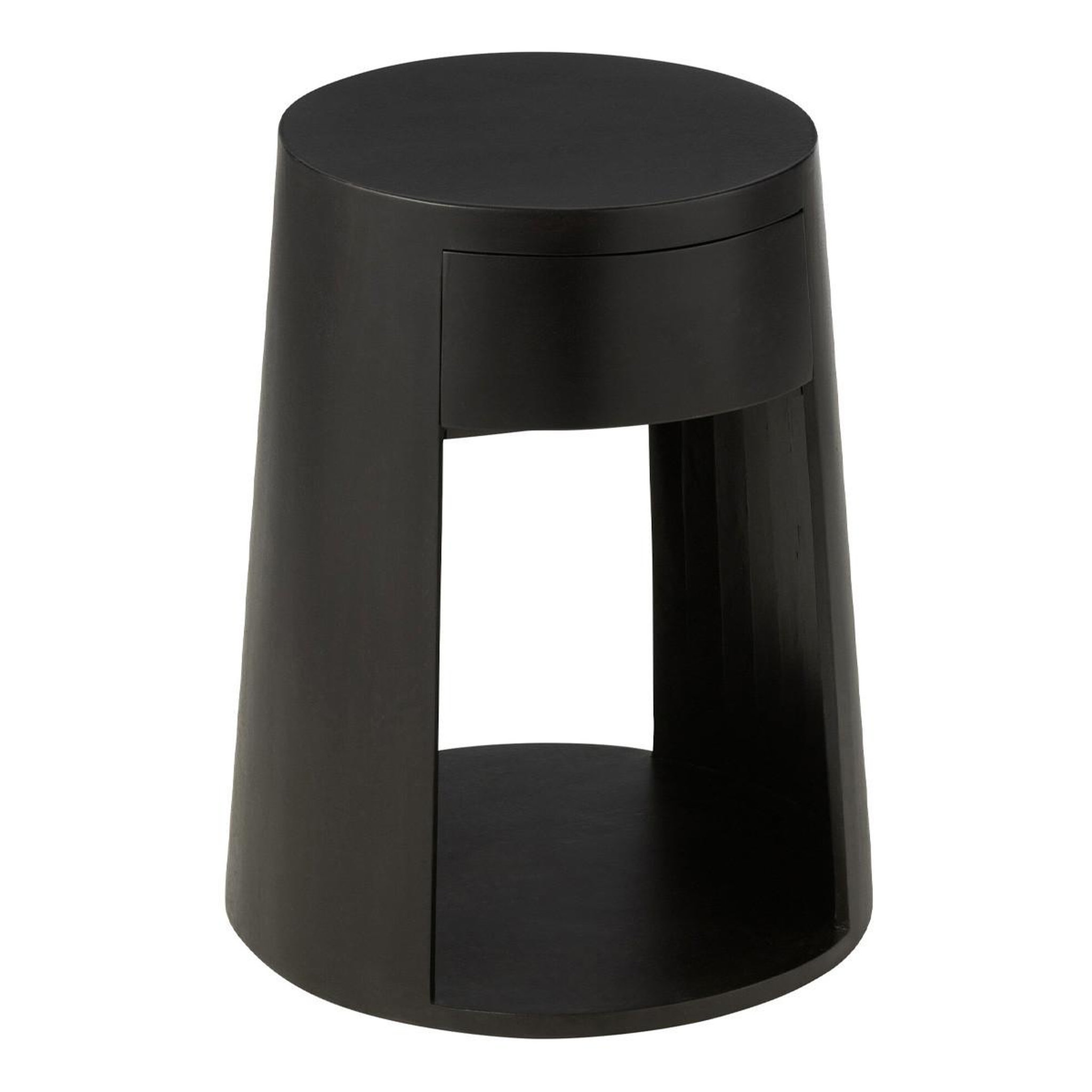 J-LINE Table d'appoint en bois  drawn  50cm noir