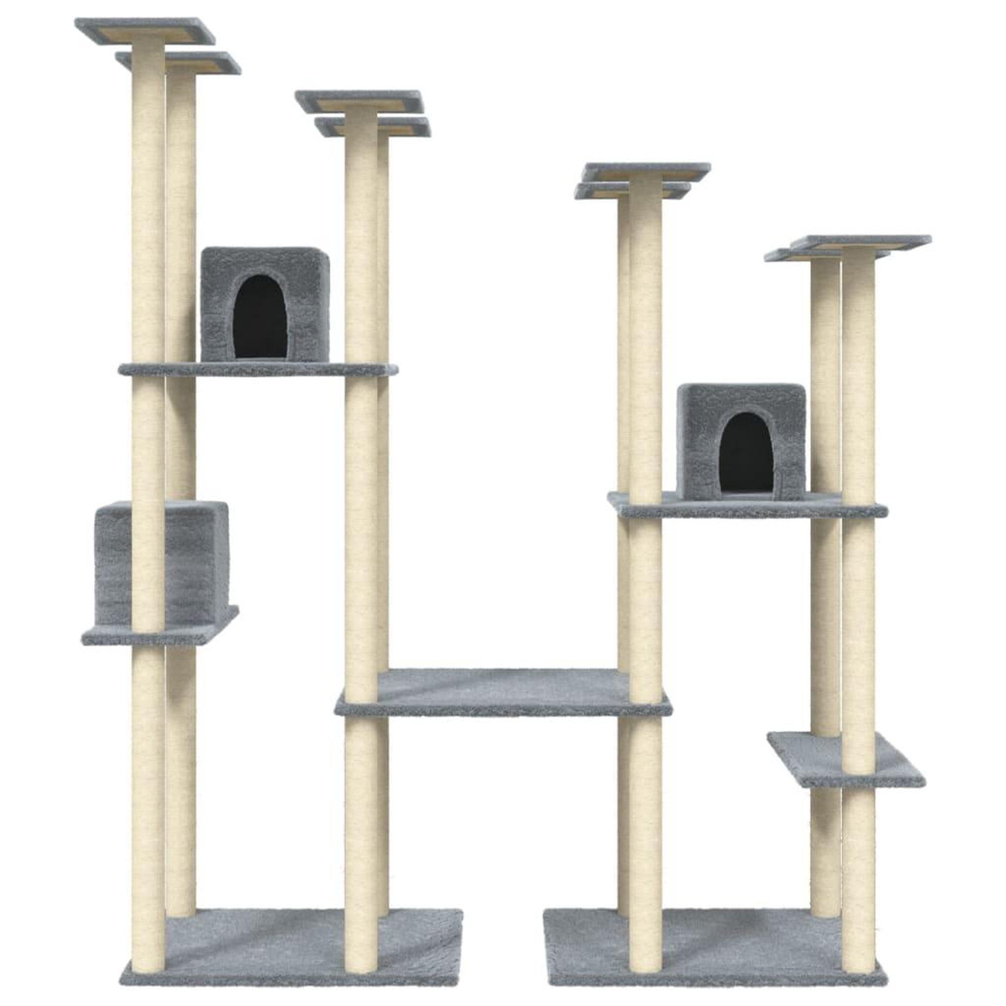Voir la diapositive 4 : VIDAXL Arbre a chat avec griffoirs en sisal Gris clair 174 cm
