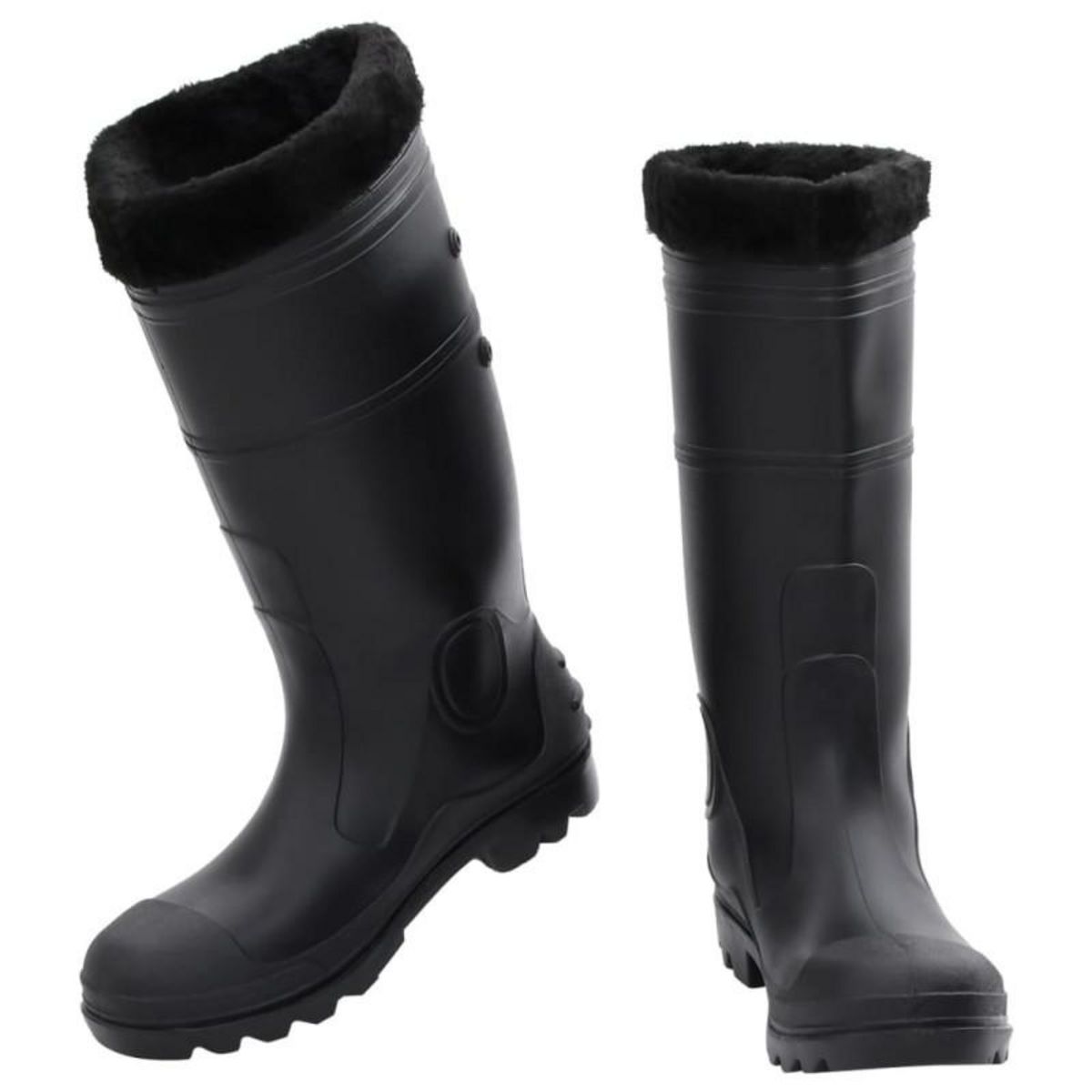 VIDAXL Bottes de pluie avec chaussettes amovibles noir taille 43 PVC