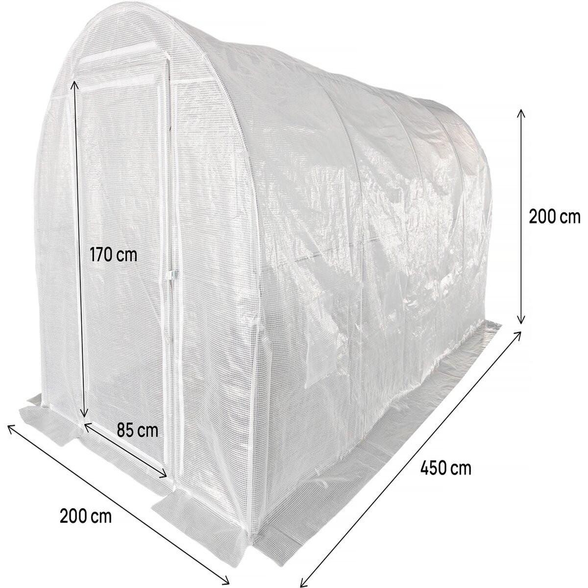 Voir la diapositive 4 : Habitat et Jardin Bâche pour serre tunnel de jardin  mimosa  - 9 m² - 180g - blanc