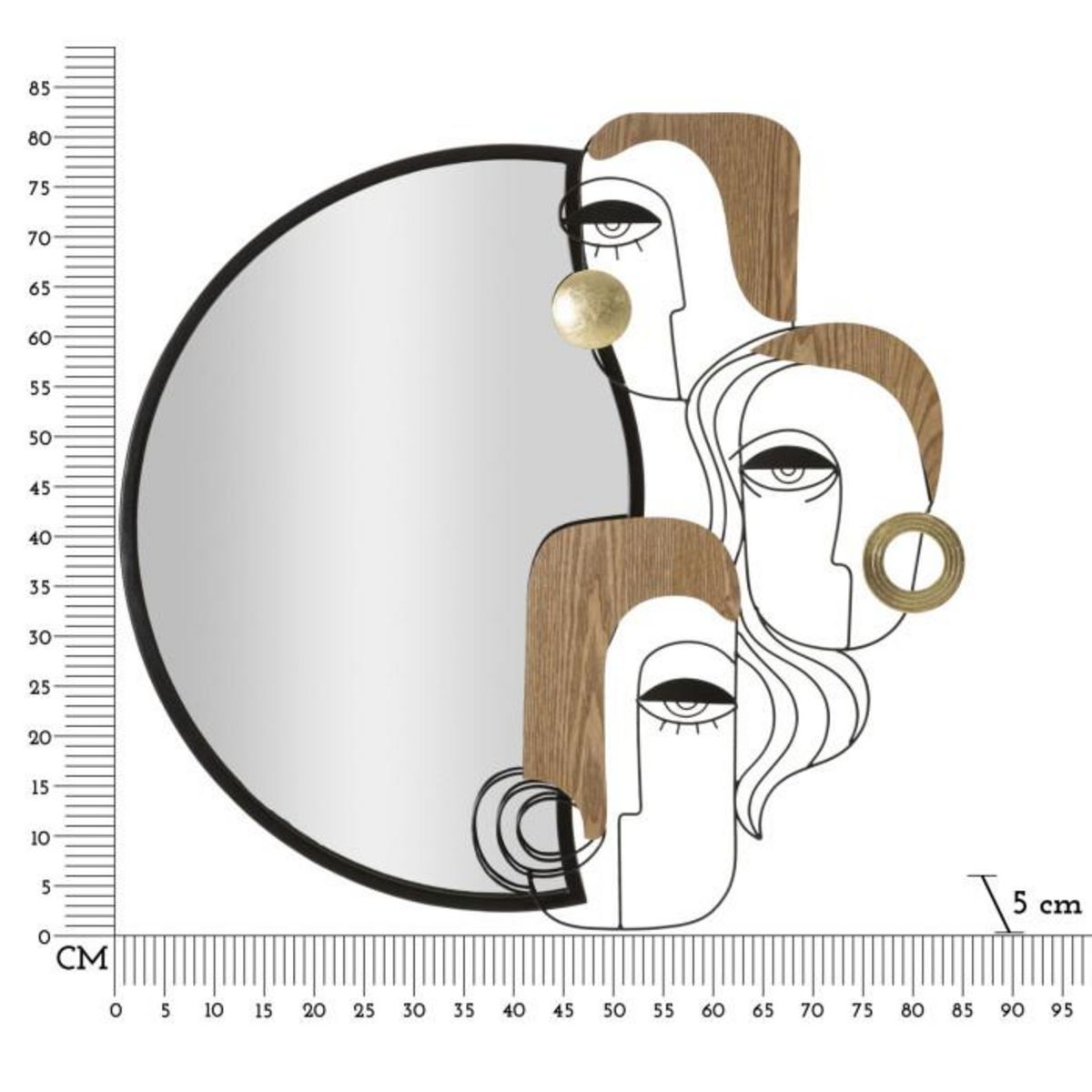 Paris Prix Miroir Mural Design  Picasso  83cm Multicolore