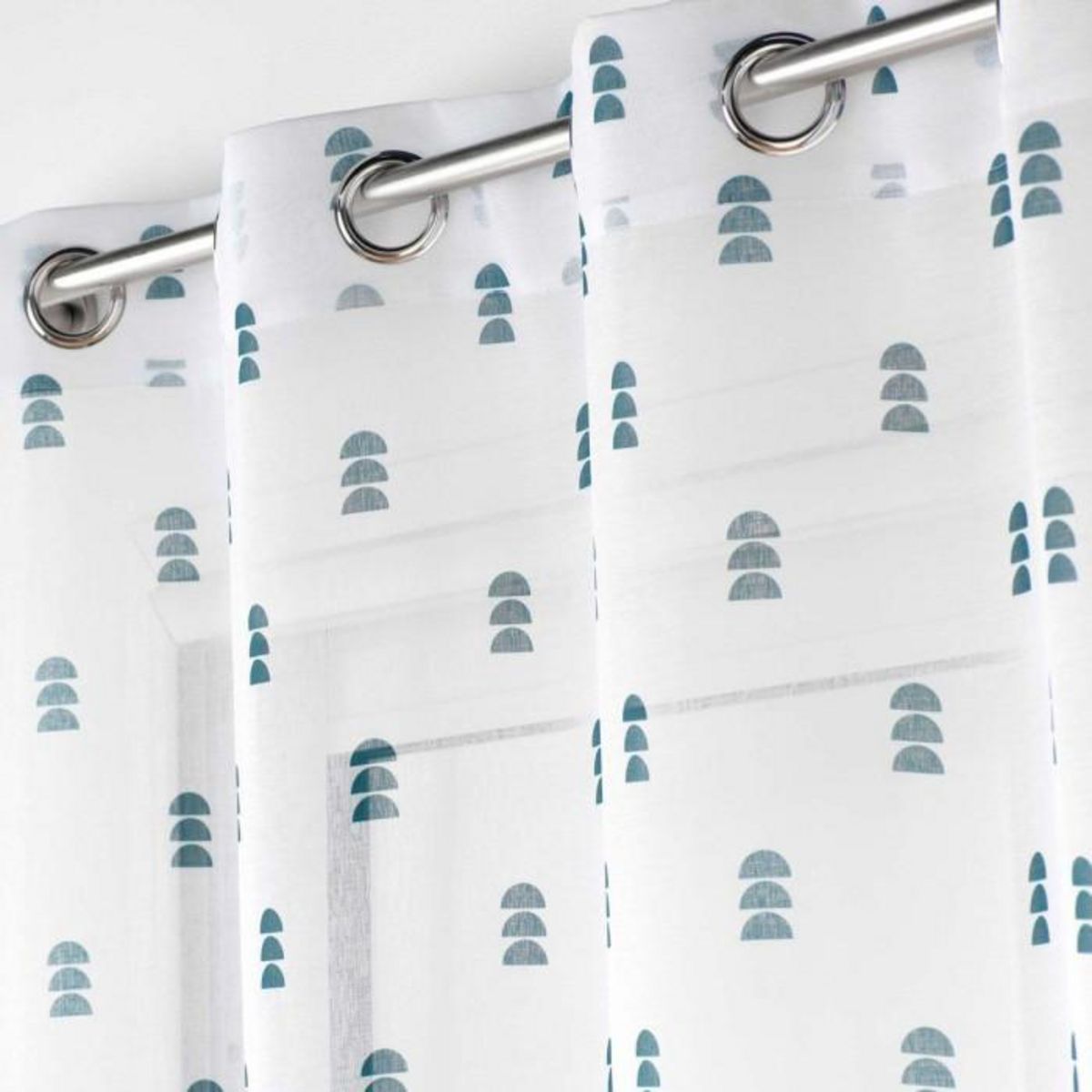 Paris Prix Rideau Voilage à Œillets  Geokid  140x240cm Bleu Pétrole