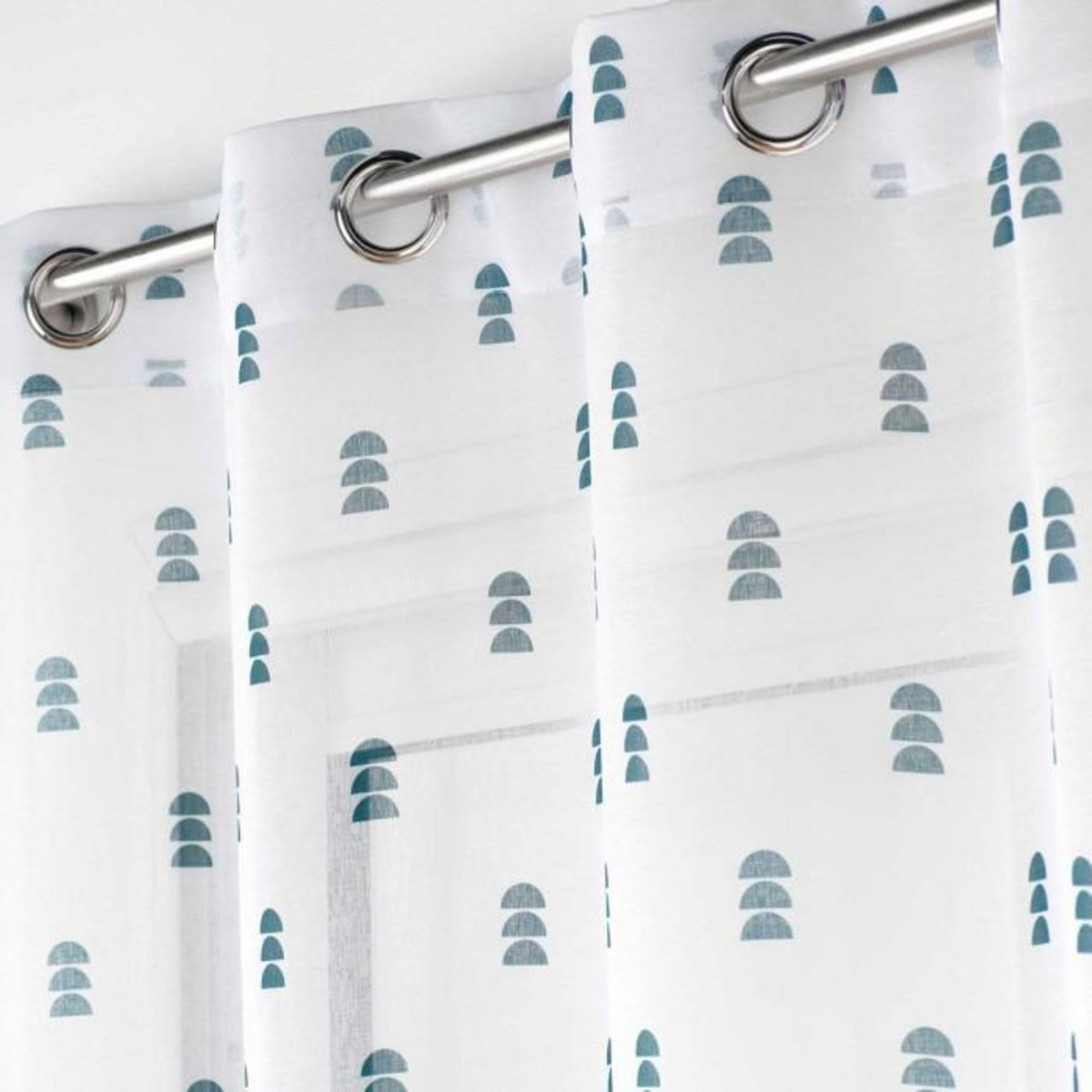 Paris Prix Rideau Voilage à Œillets  Geokid  140x240cm Bleu Pétrole