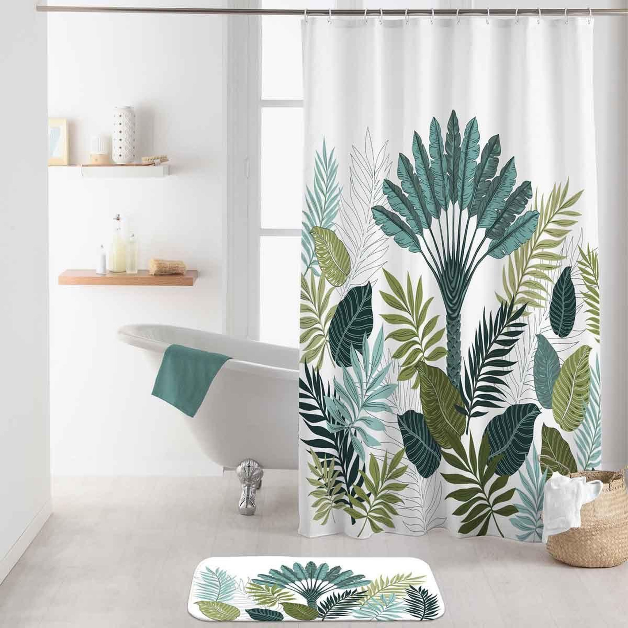 Douceur d'Intérieur Rideau de douche  panazio  180x200cm vert